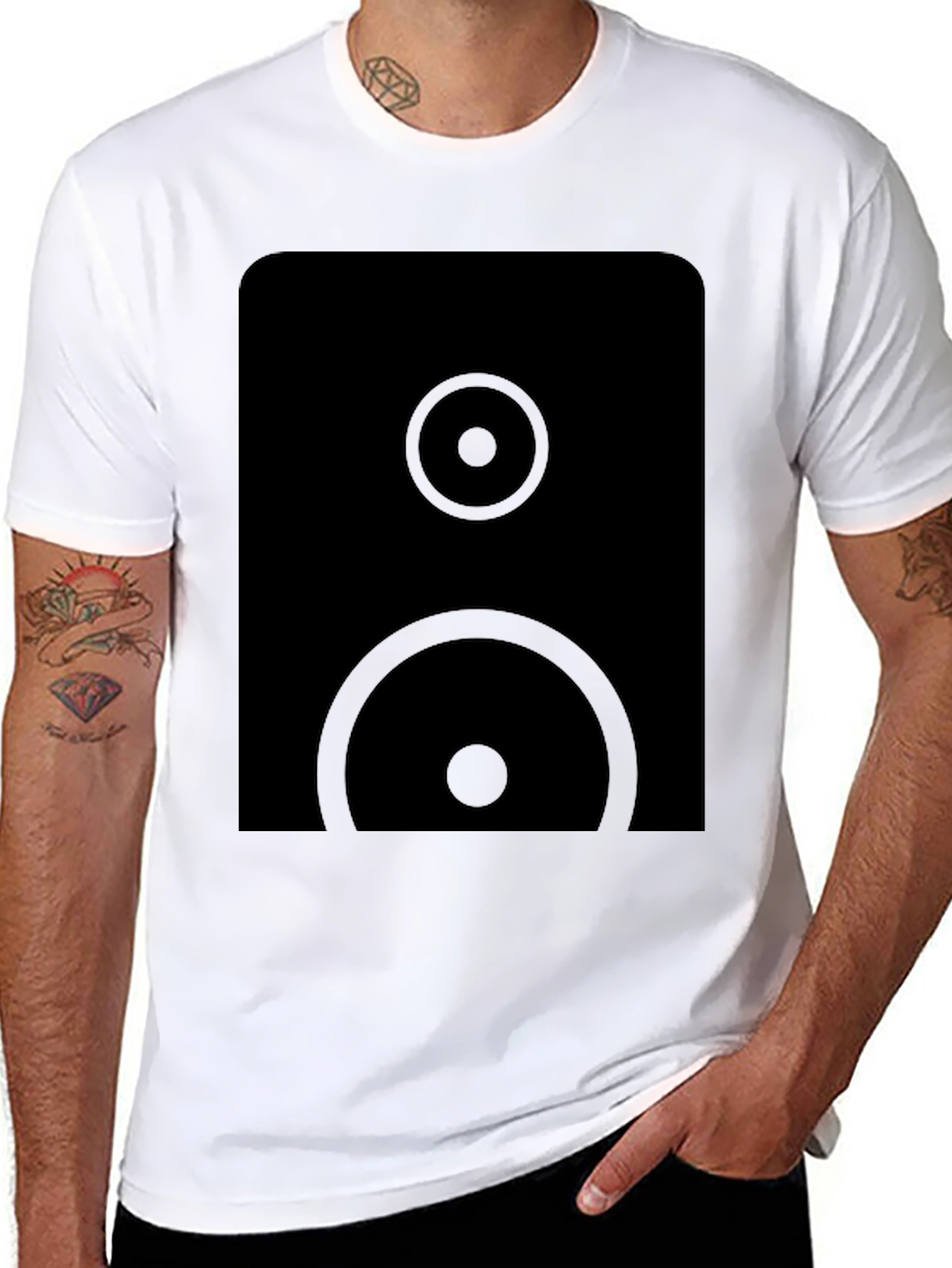 Modern Speaker Graphic Black T-Shirt