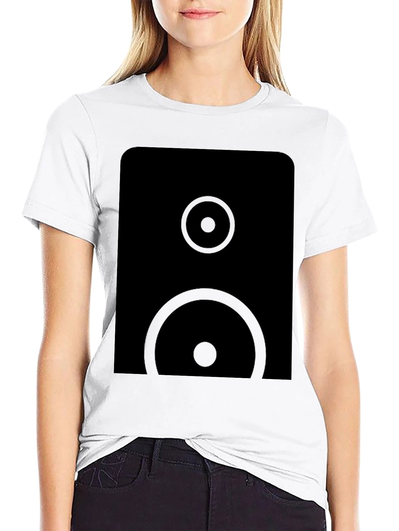 Modern Speaker Graphic Black T-Shirt