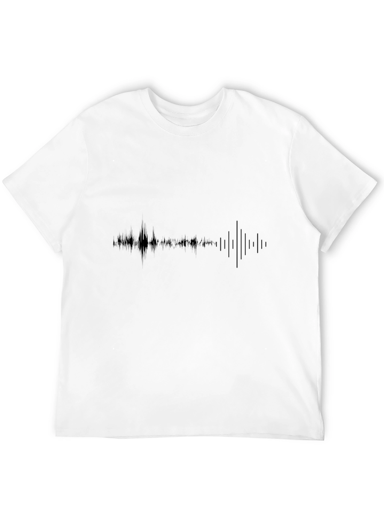 Minimalist Soundwave Graphic Tee - Black Cotton