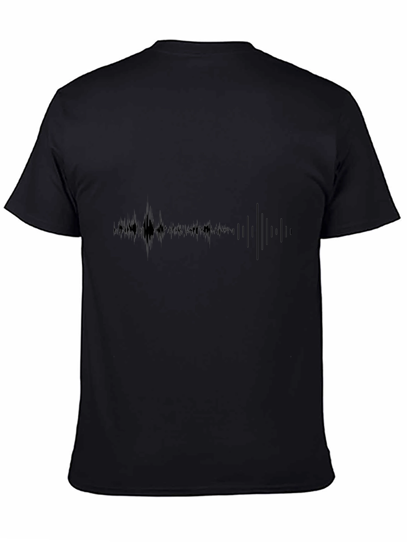Minimalist Soundwave Graphic Tee - Black Cotton