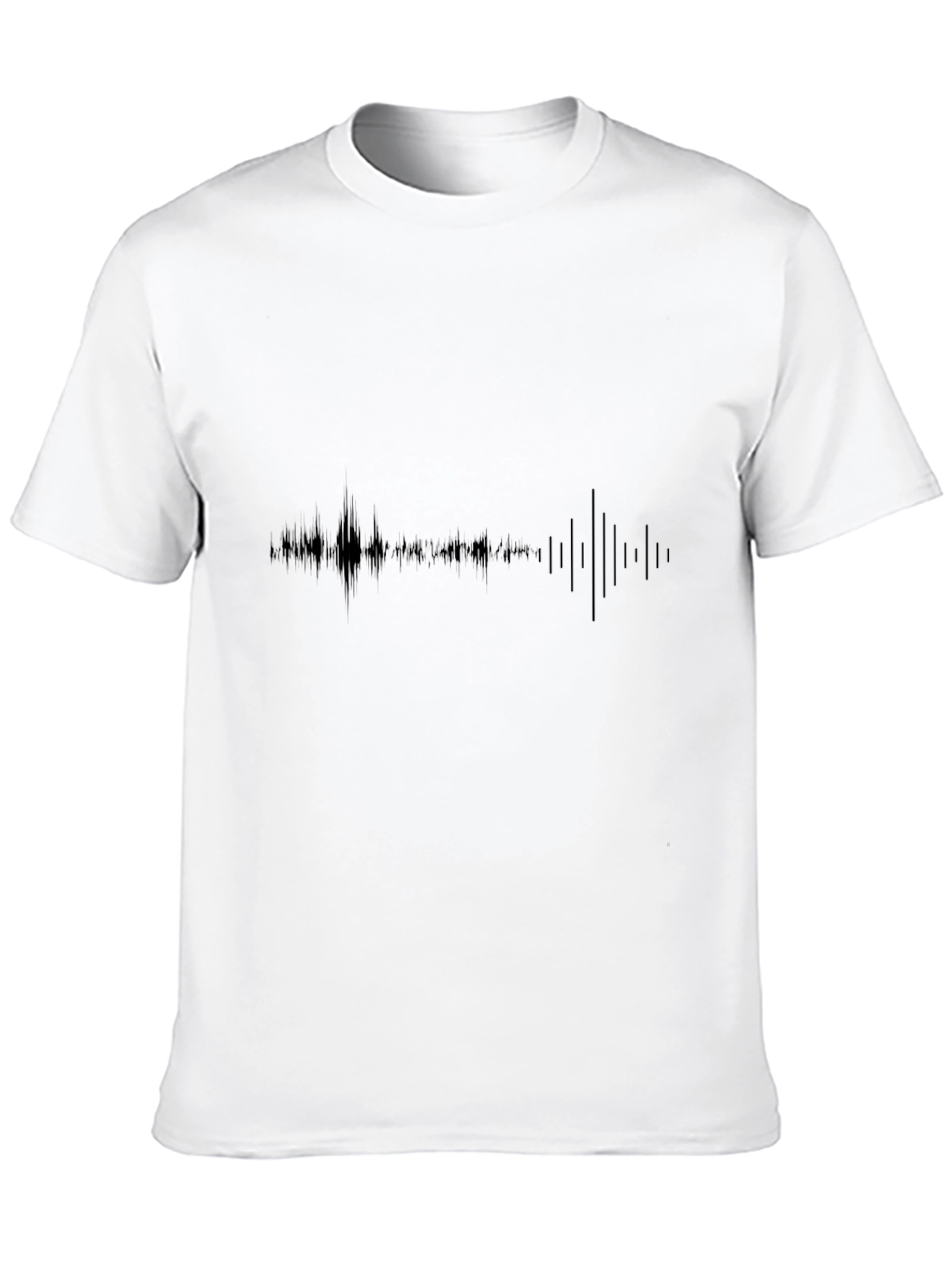 Minimalist Soundwave Graphic Tee - Black Cotton