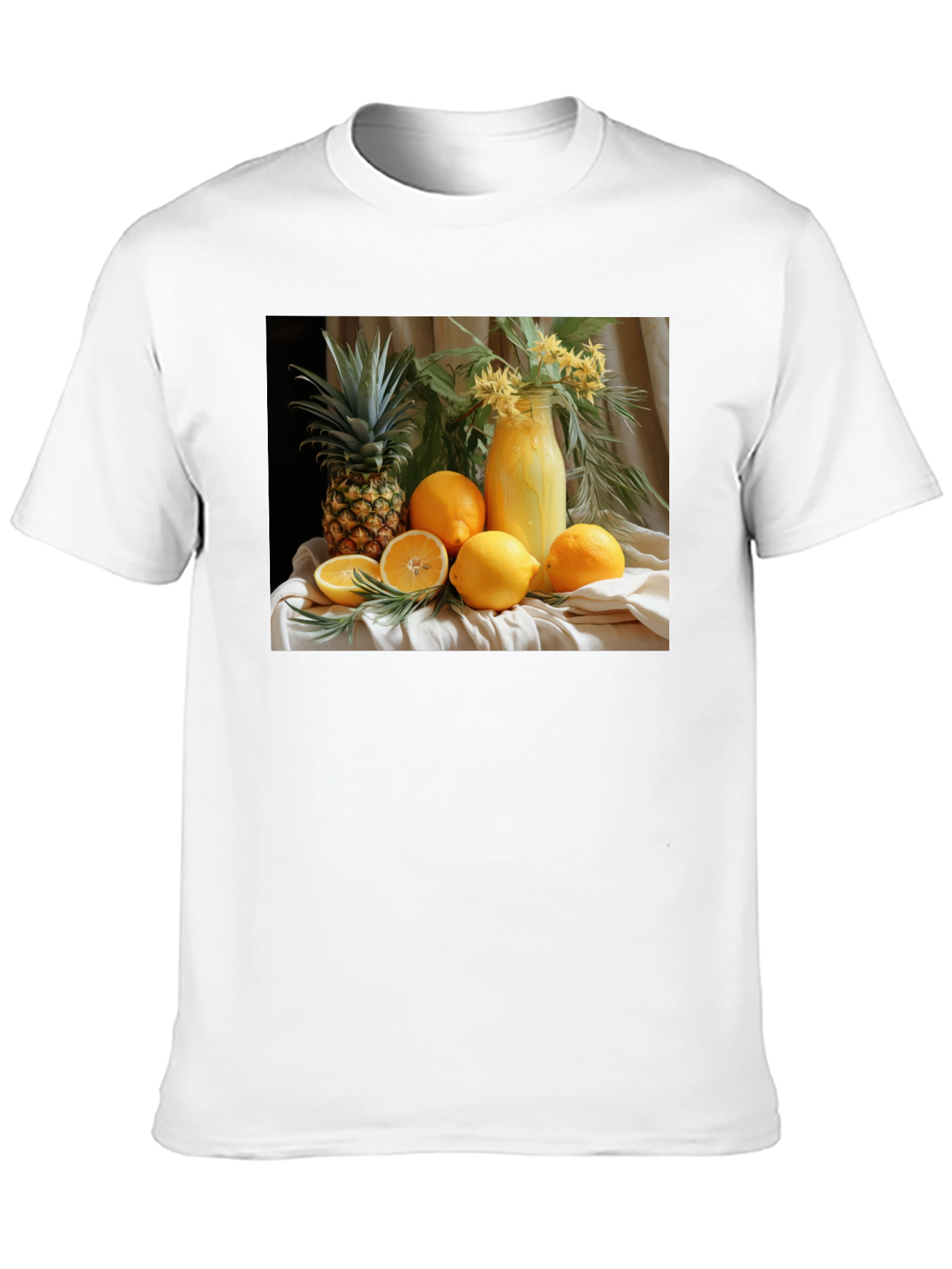 Fruit Still Life Graphic Tee - Trendy Casual Shirt