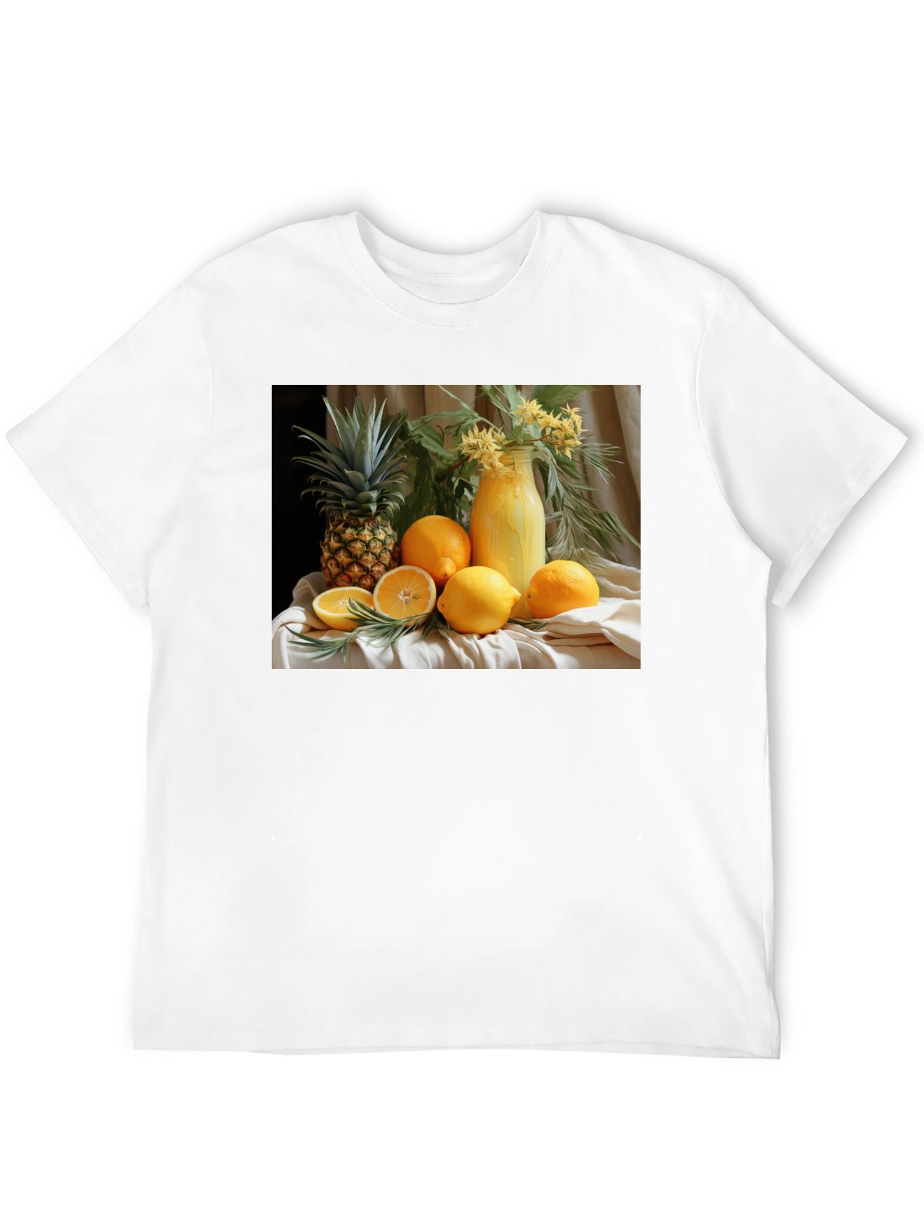 Fruit Still Life Graphic Tee - Trendy Casual Shirt