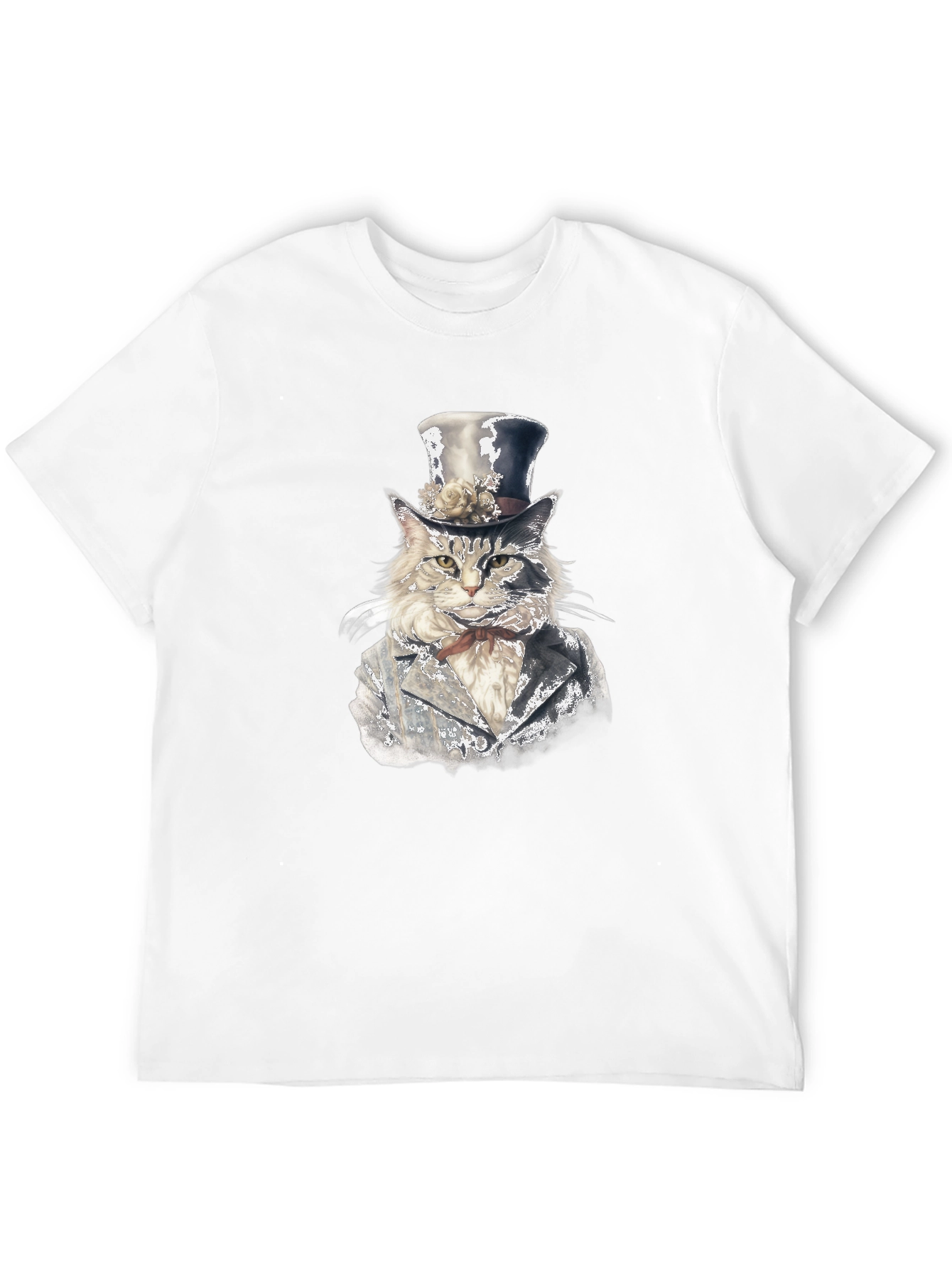 Cat Gentleman T-Shirt - Stylish Feline Top Hat Design