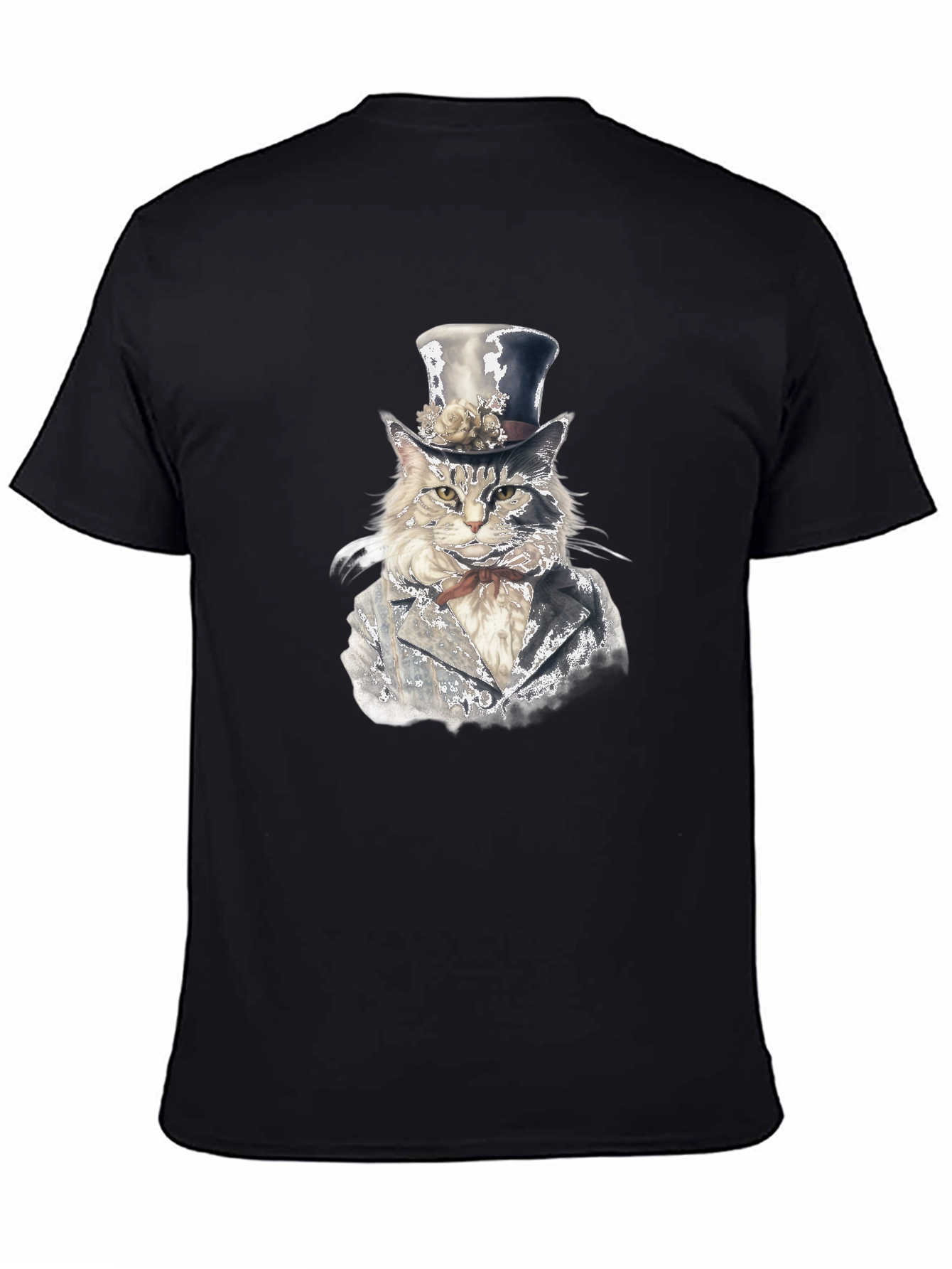 Cat Gentleman T-Shirt - Stylish Feline Top Hat Design