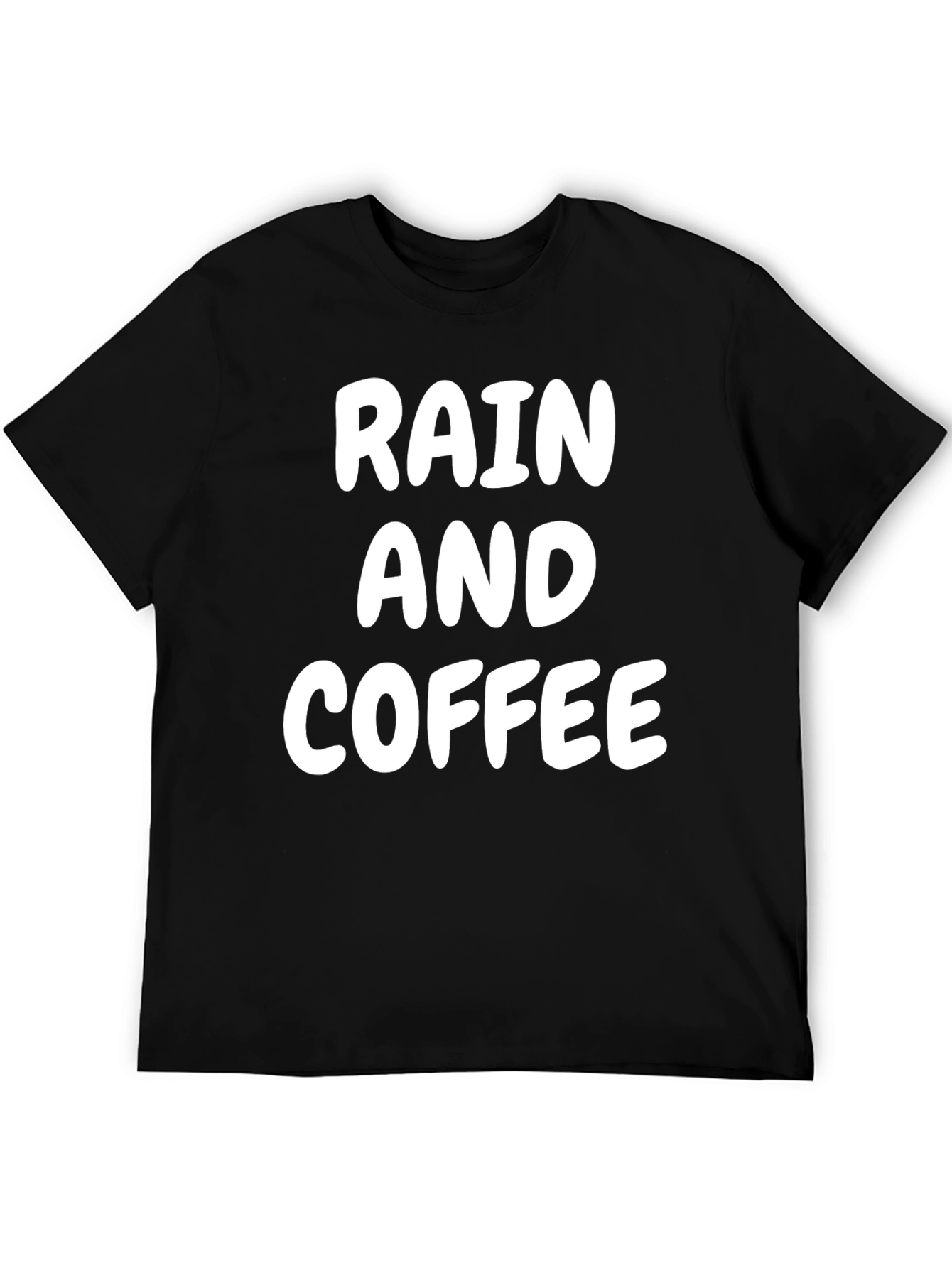 Rain and Coffee Black T-Shirt