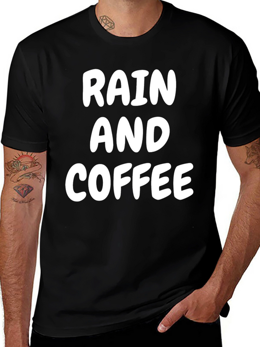 Rain and Coffee Black T-Shirt