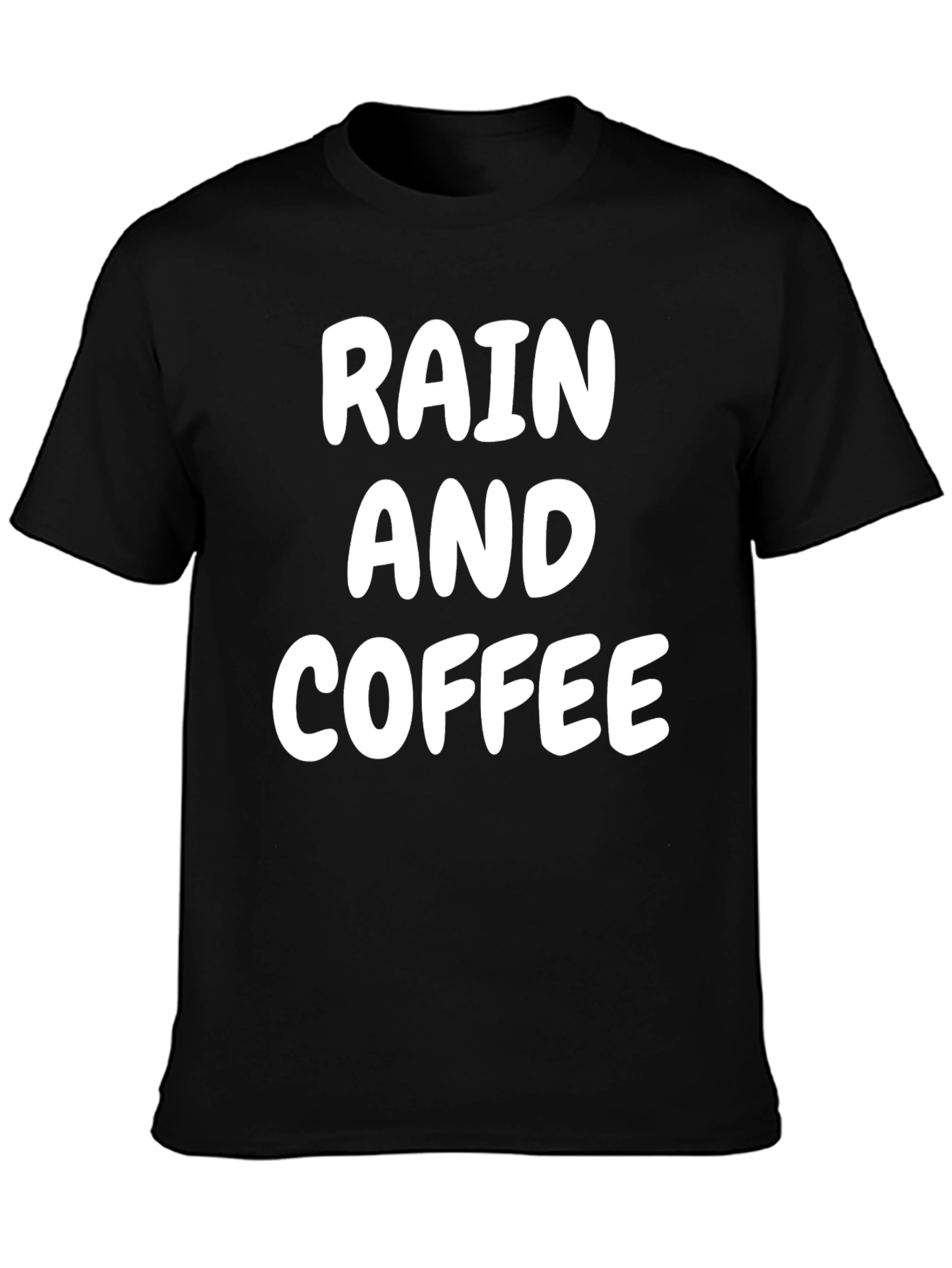 Rain and Coffee Black T-Shirt