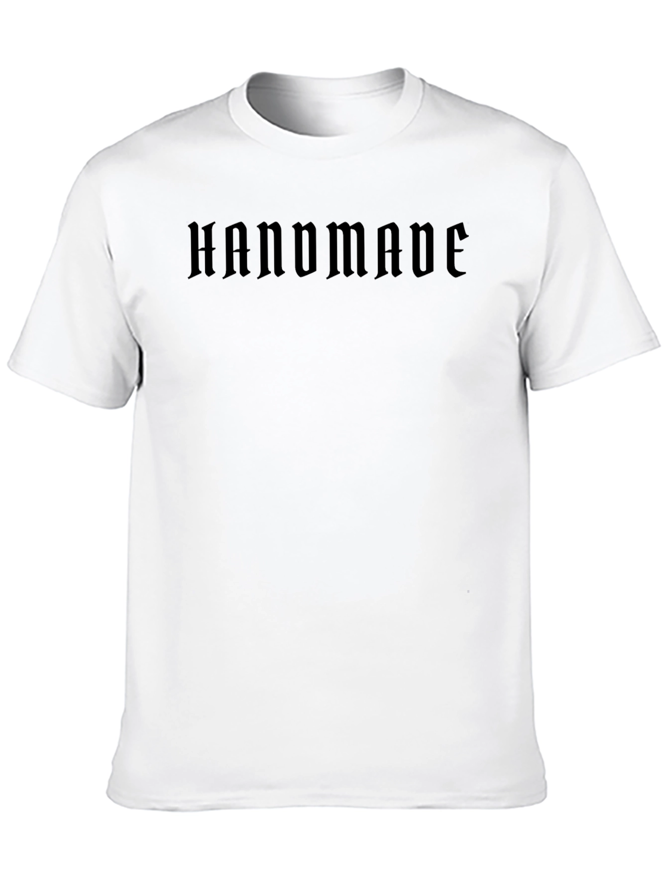 Handmade Gothic Text Black T-Shirt