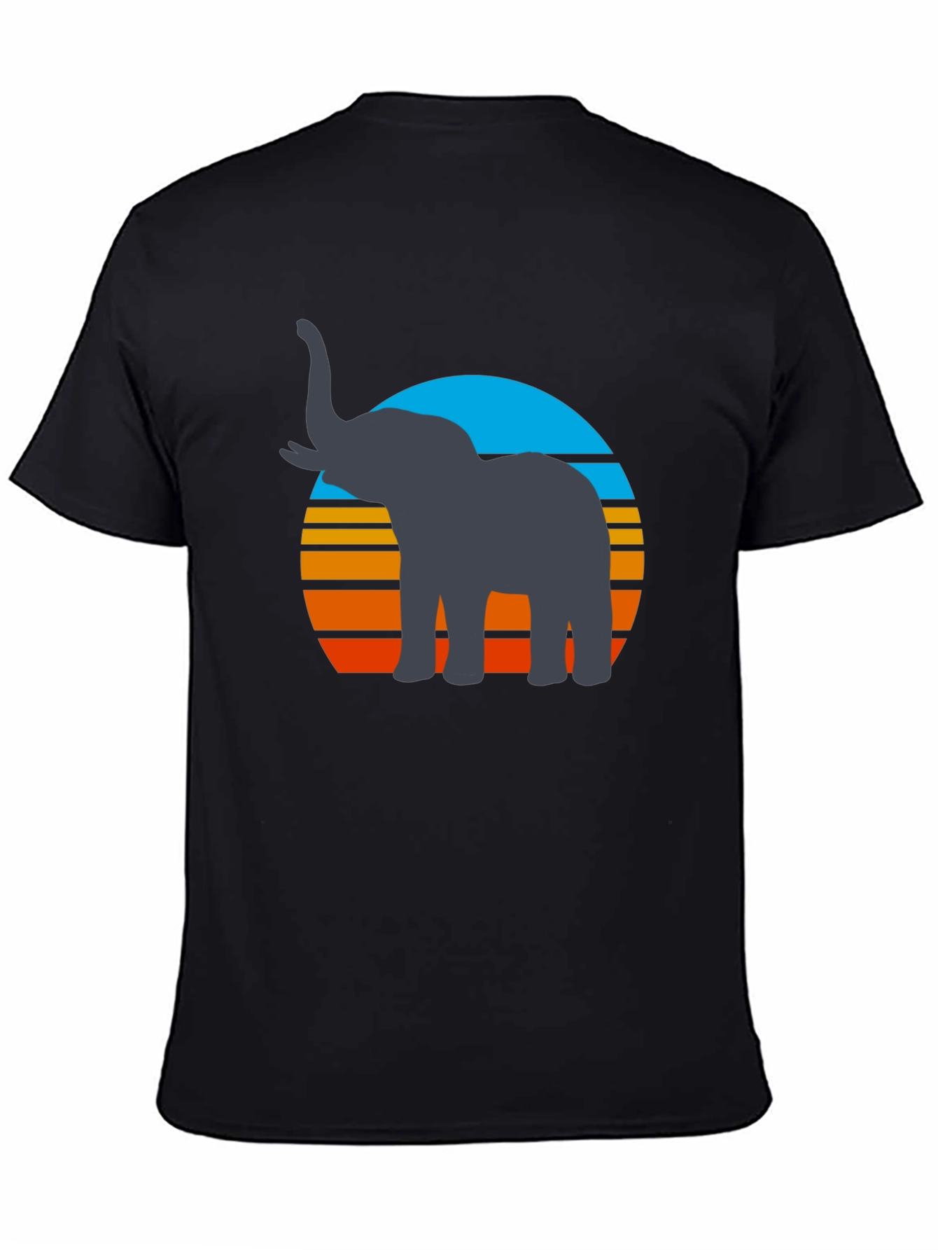 Elephant Sunset Graphic Tee - Retro Style