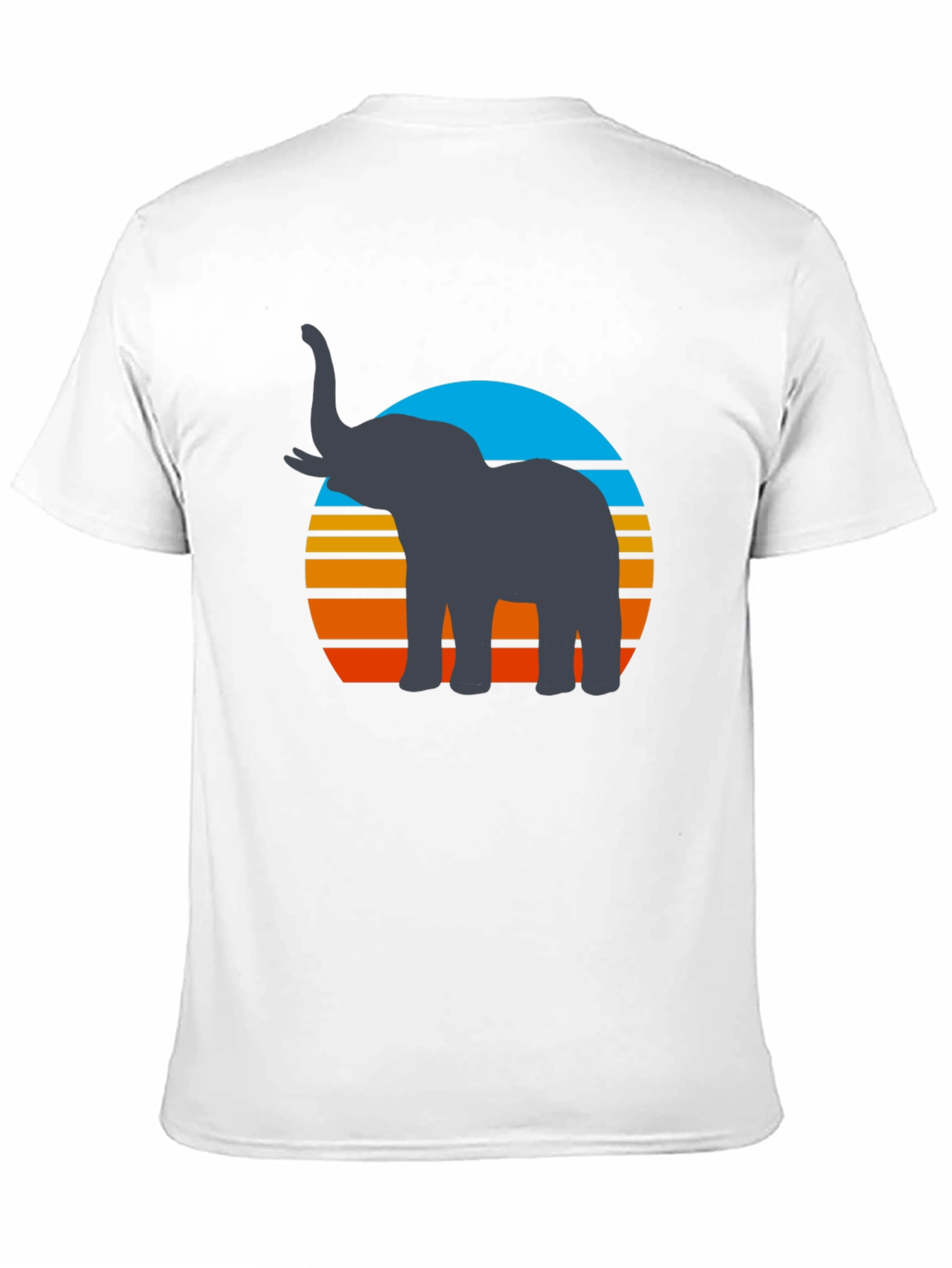 Elephant Sunset Graphic Tee - Retro Style