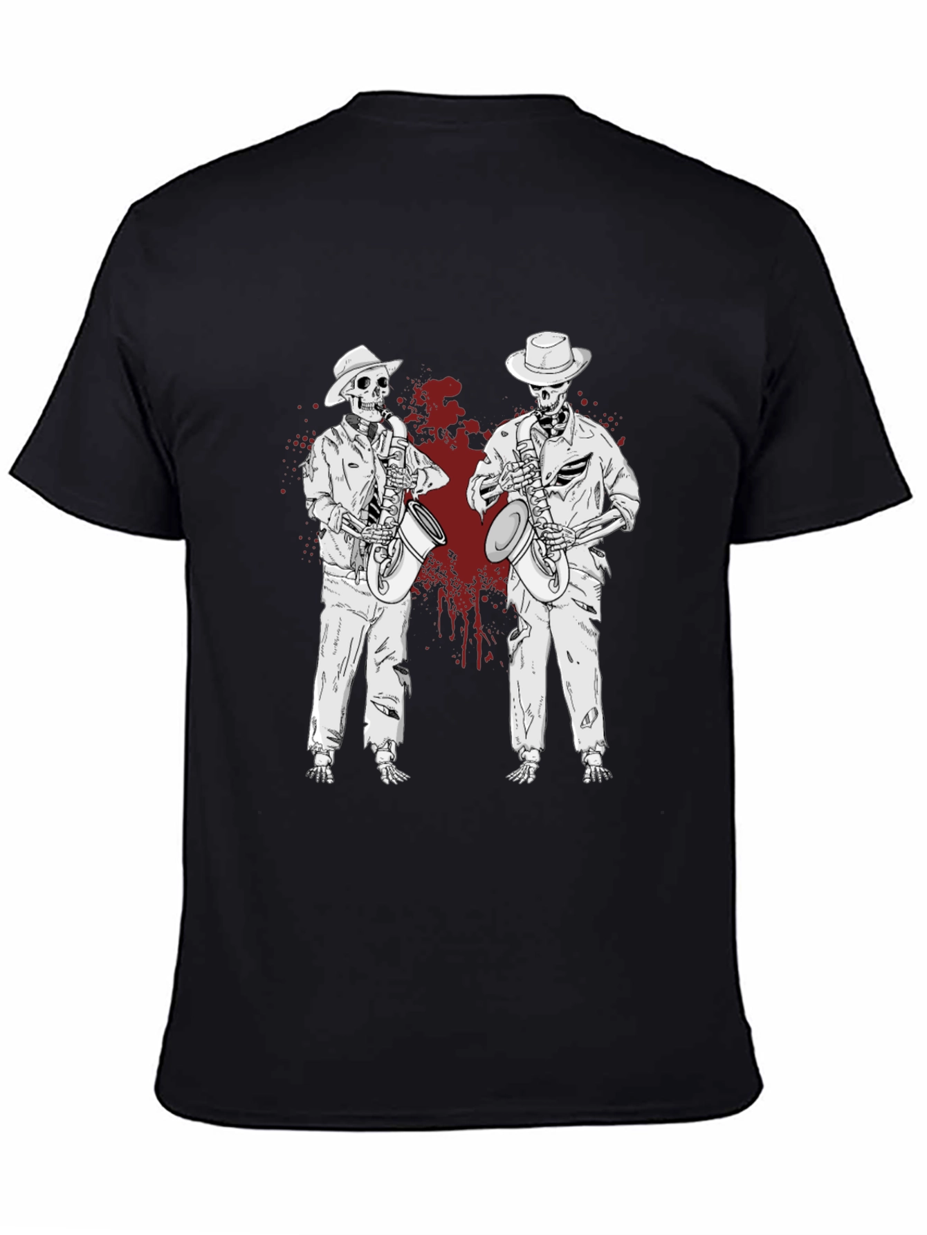 Skeleton Jazz Band Graphic T-Shirt - Unique & Stylish