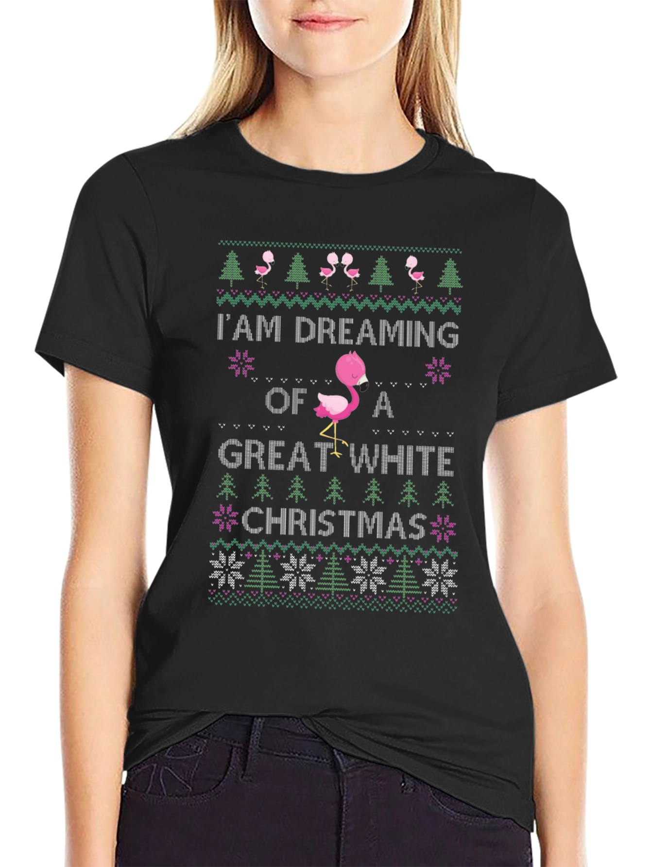 Flamingo Great White Christmas T-Shirt