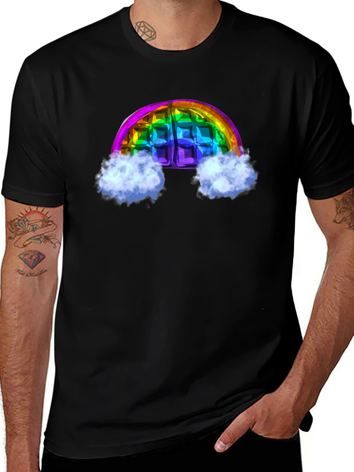 Rainbow Waffle Graphic Tee - Fun & Unique Design!