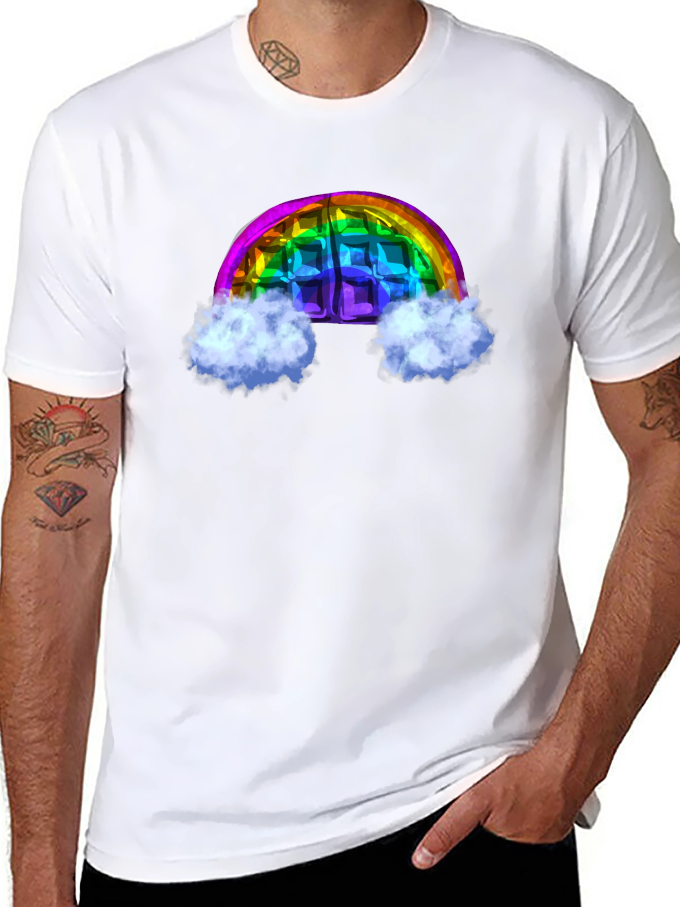 Rainbow Waffle Graphic Tee - Fun & Unique Design!