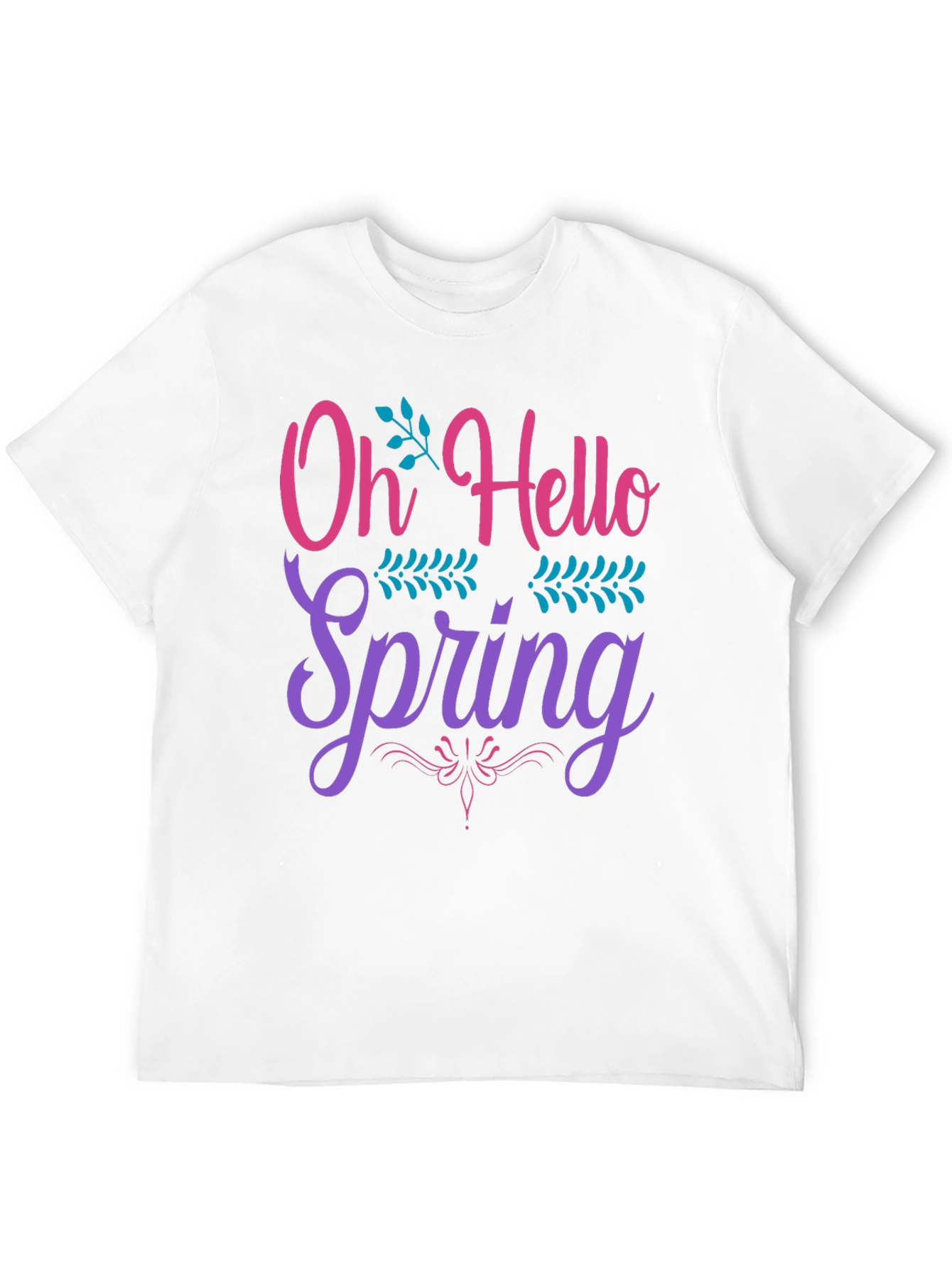 Oh Hello Spring T-Shirt Black Cotton Tee