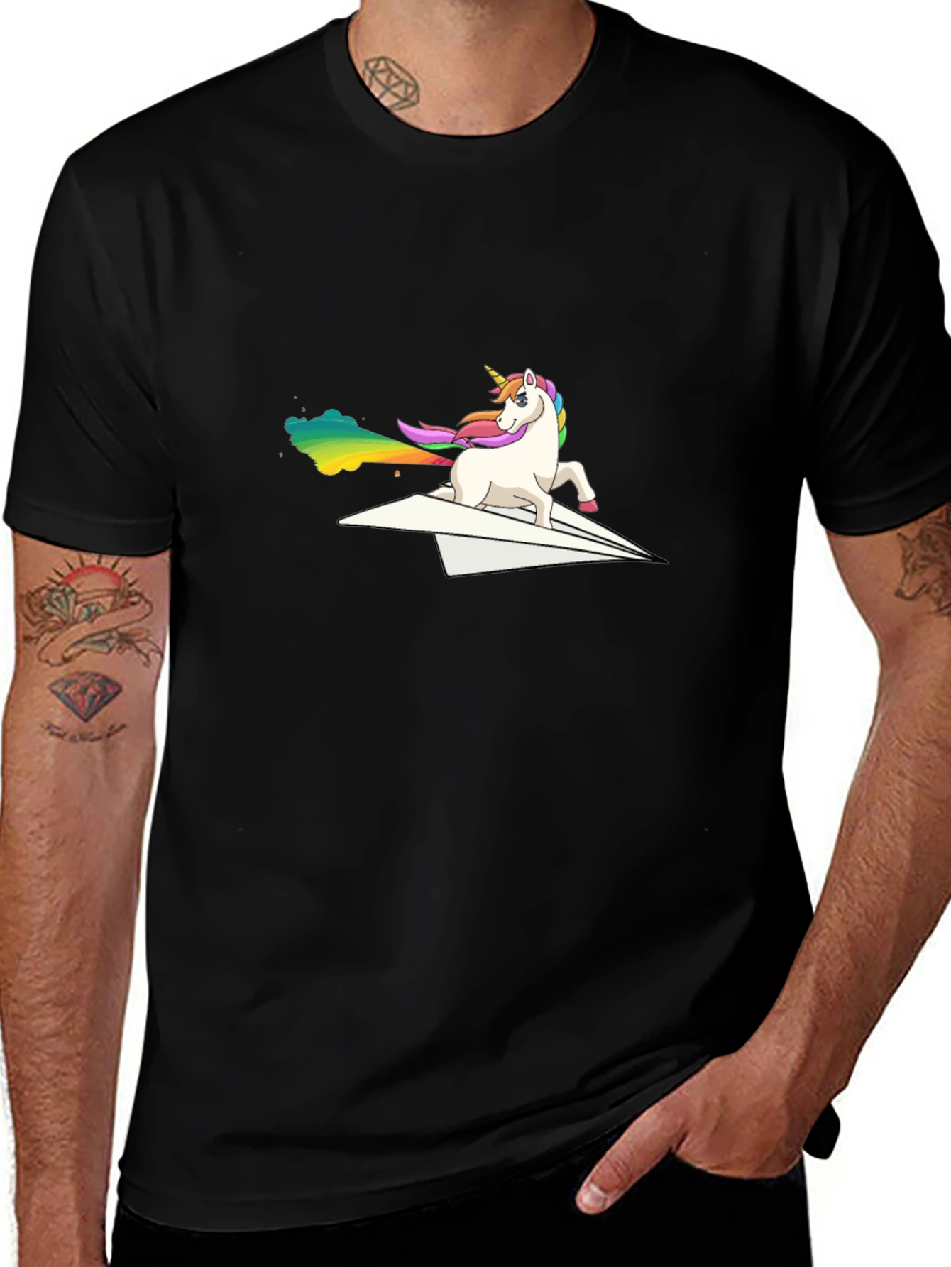 Unicorn Paper Airplane Graphic Tee
