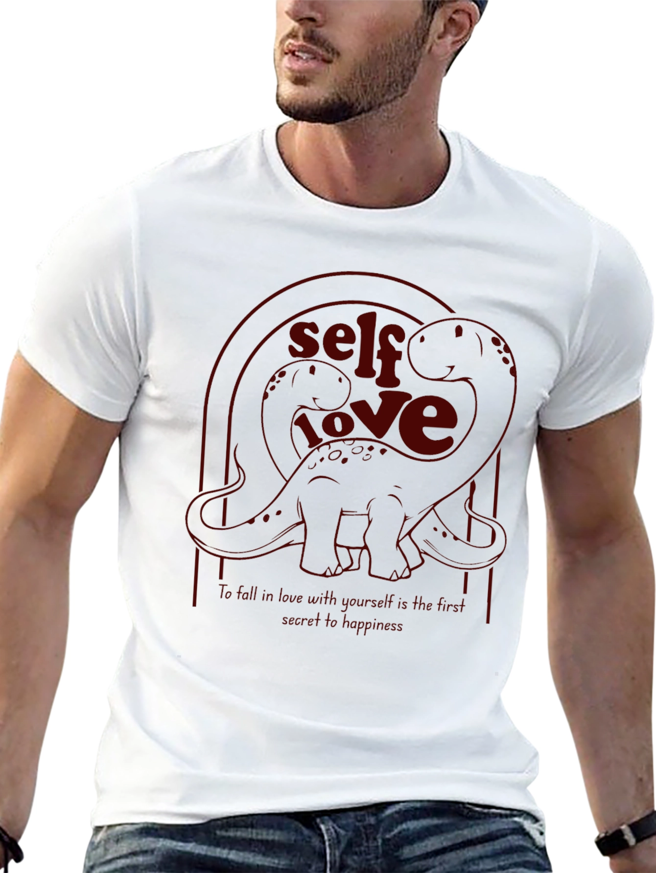 Self Love Dinosaur Black Graphic Tee