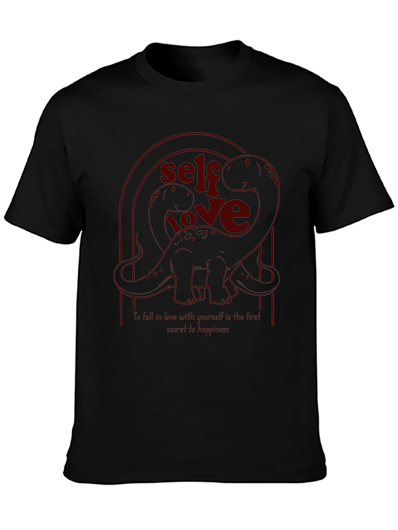 Self Love Dinosaur Black Graphic Tee