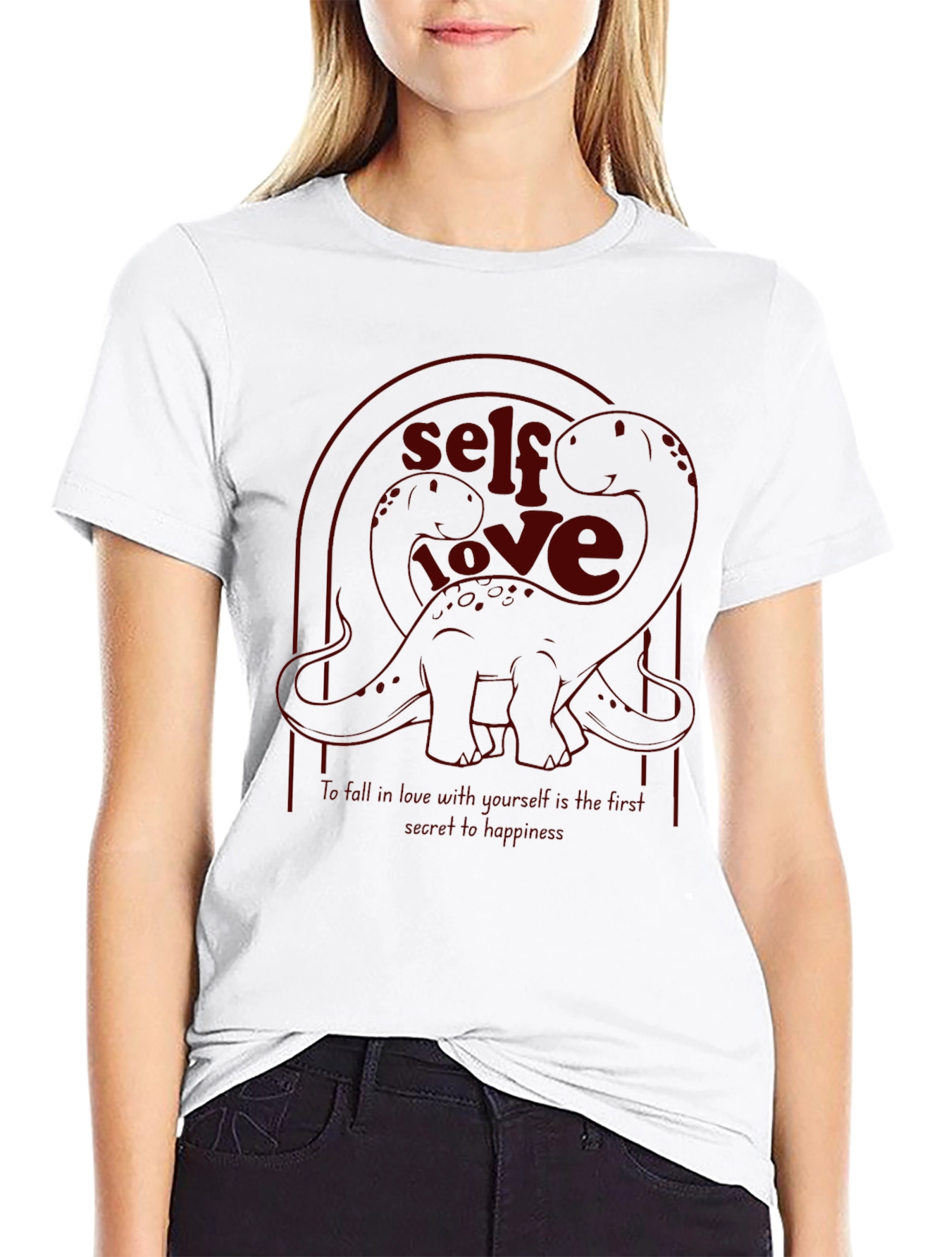 Self Love Dinosaur Black Graphic Tee