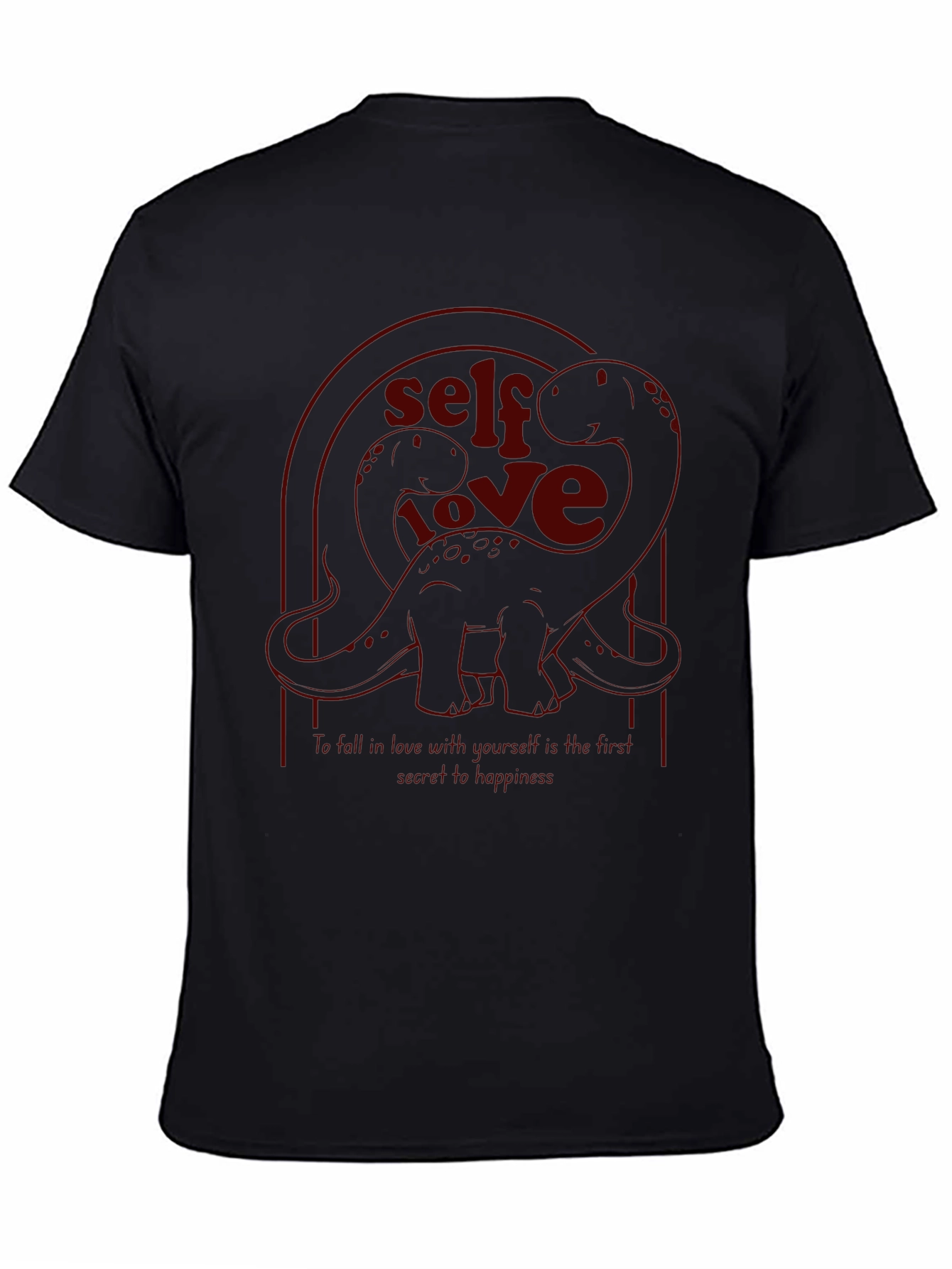 Self Love Dinosaur Black Graphic Tee