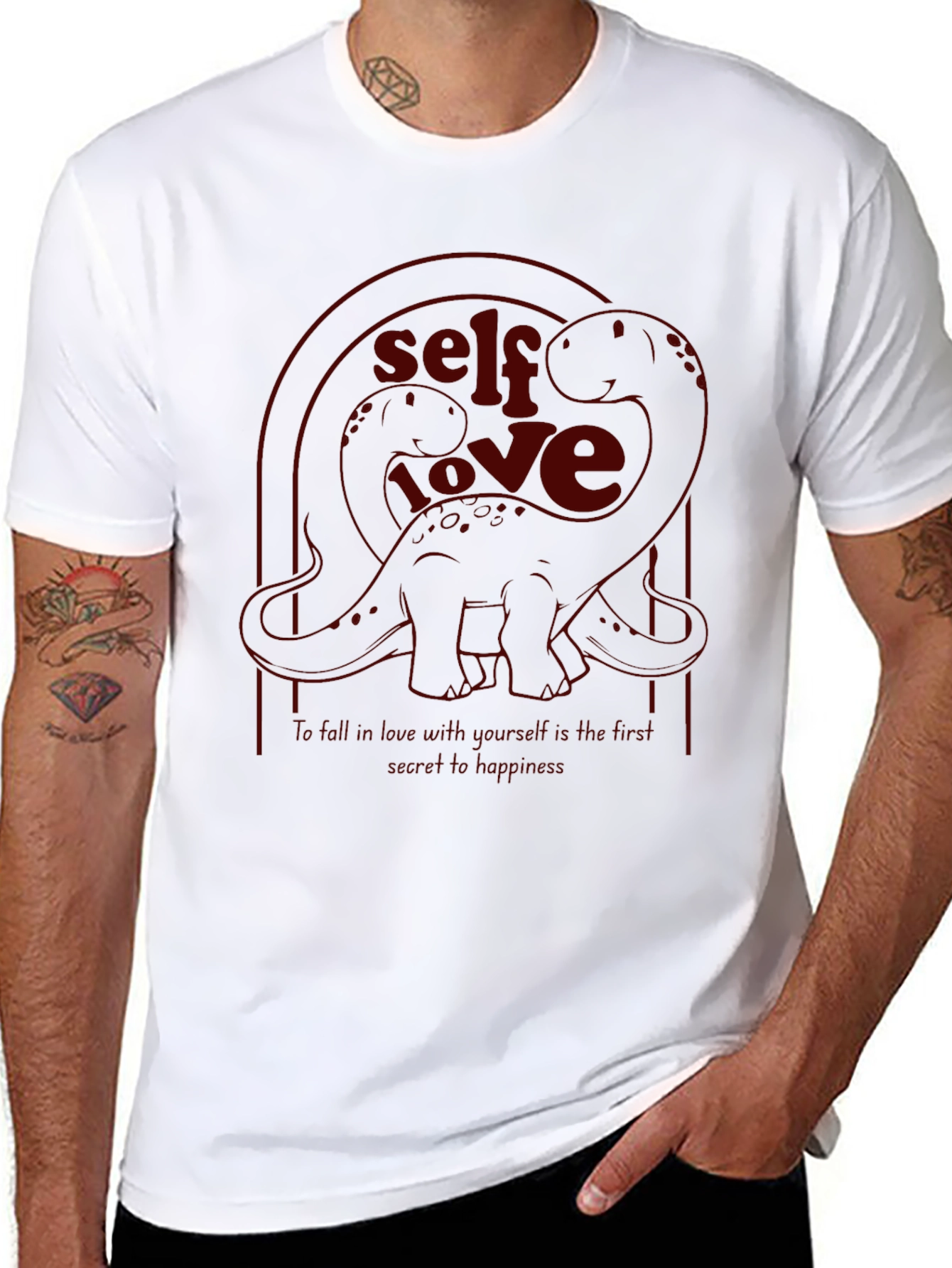 Self Love Dinosaur Black Graphic Tee