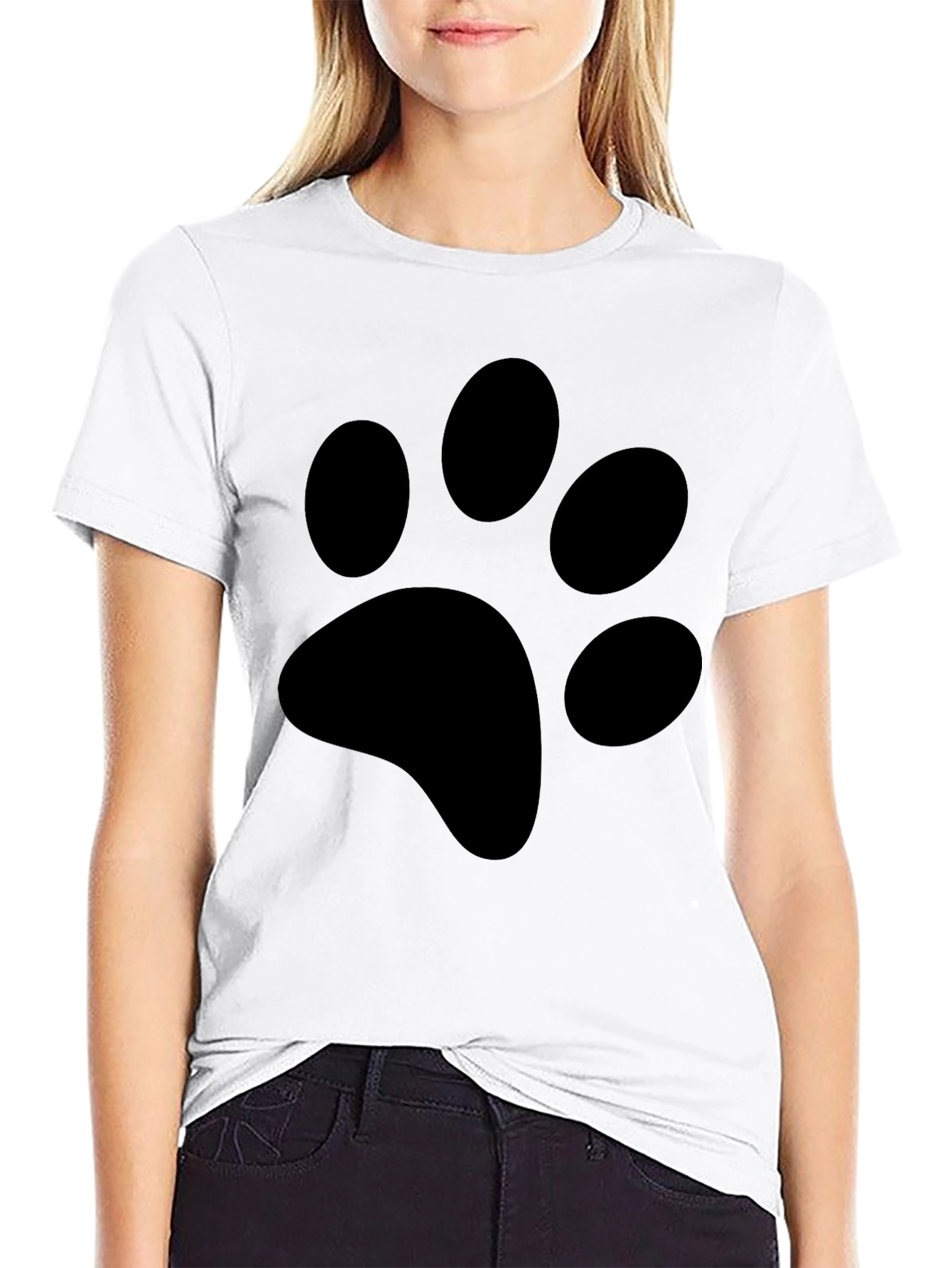 Black Paw Print T-Shirt - Casual Style