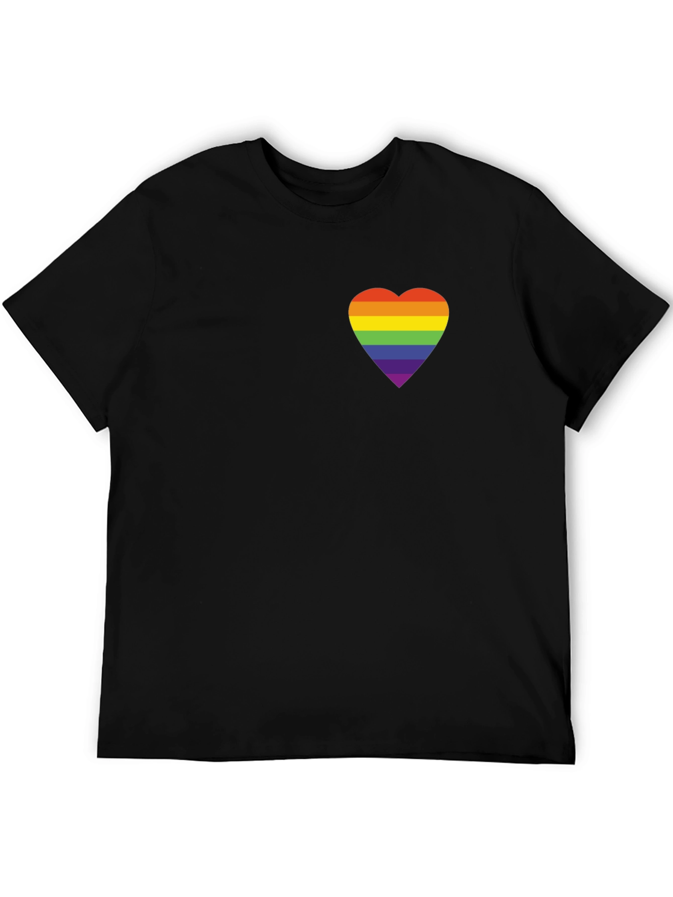 Rainbow Heart Graphic Tee - Black