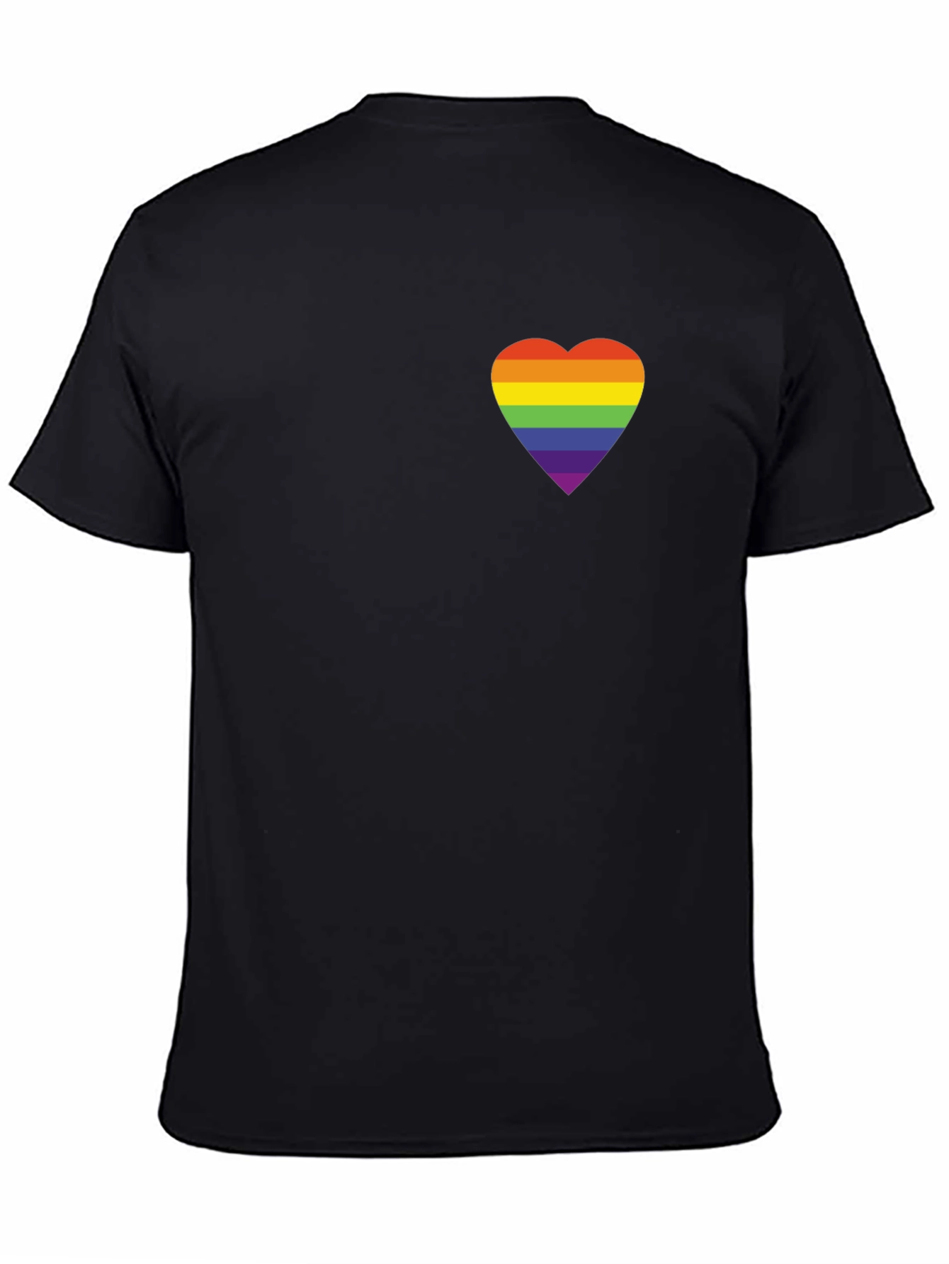 Rainbow Heart Graphic Tee - Black