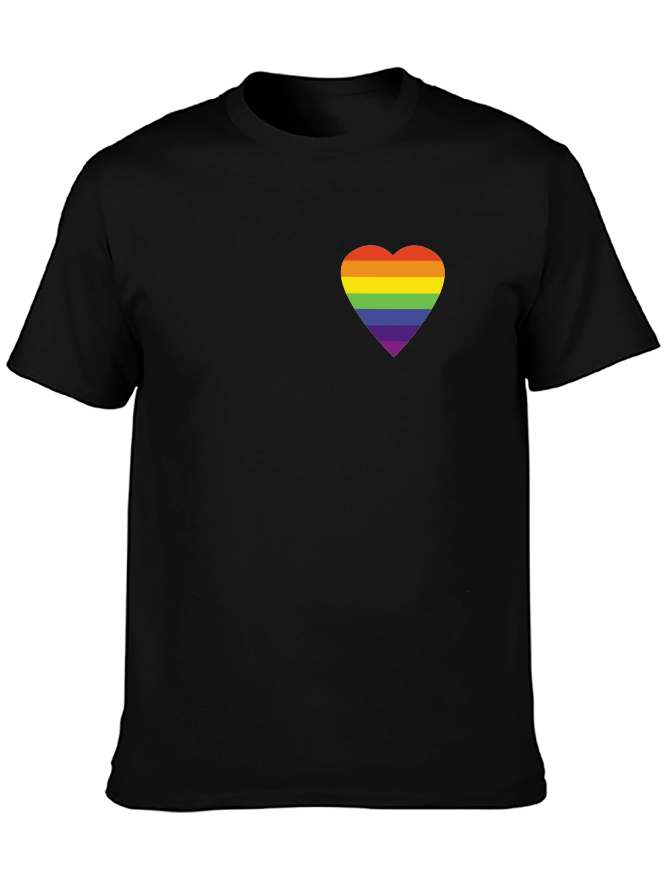 Rainbow Heart Graphic Tee - Black