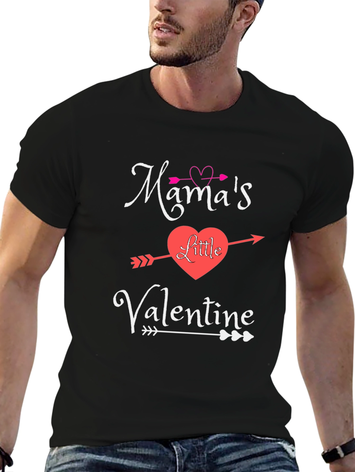 Mamas Little Valentine Graphic Tee - Heart Arrow Design