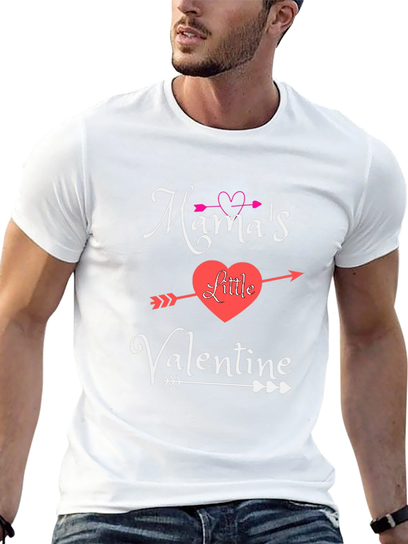 Mamas Little Valentine Graphic Tee - Heart Arrow Design