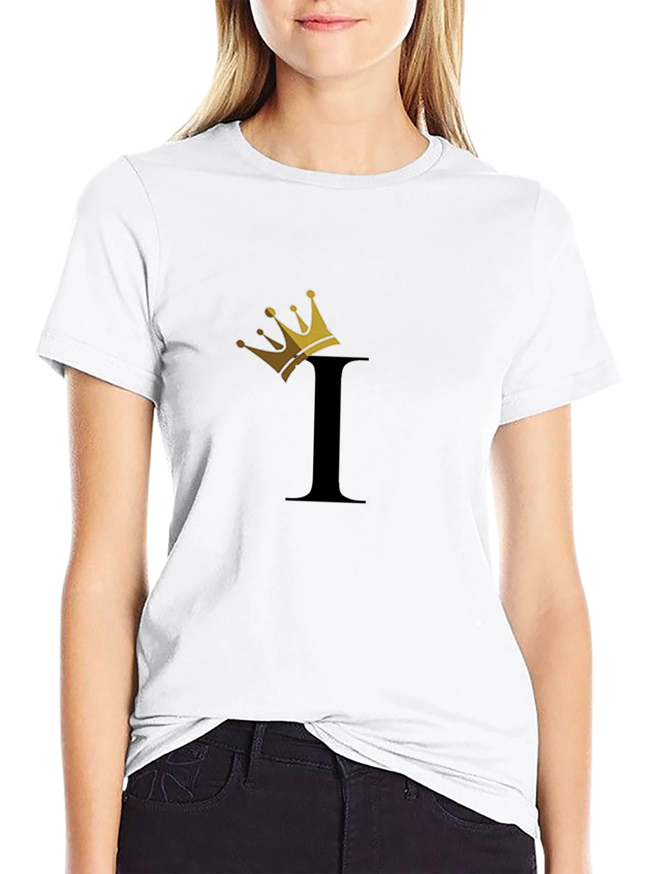 King Initial I Graphic Black T-Shirt