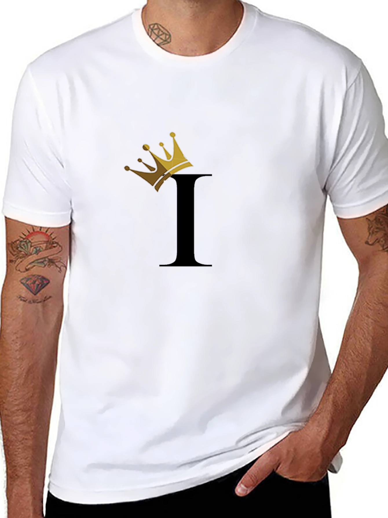 King Initial I Graphic Black T-Shirt