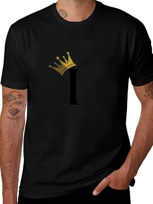 King Initial I Graphic Black T-Shirt