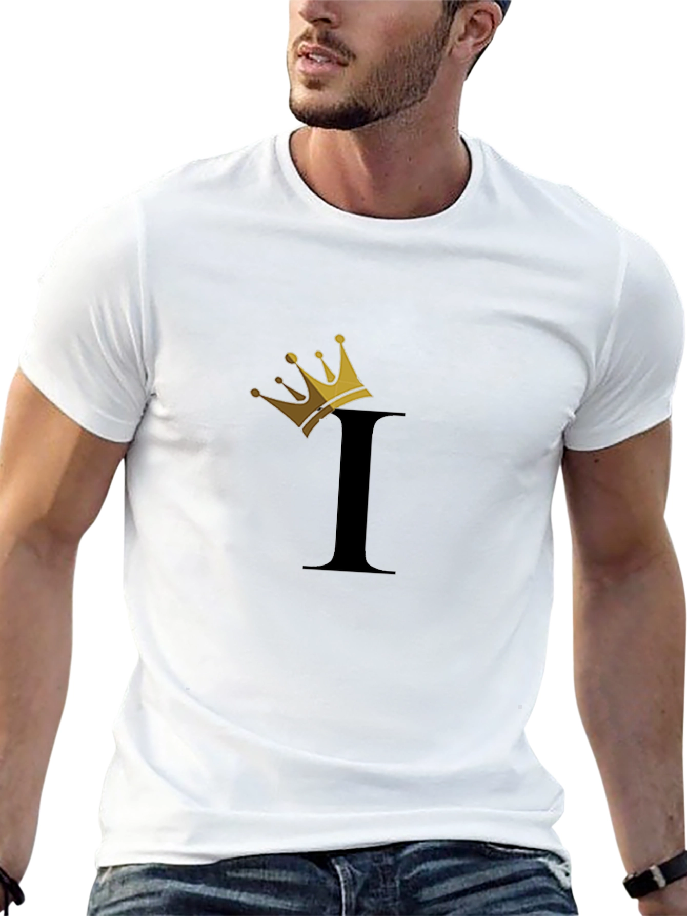 King Initial I Graphic Black T-Shirt