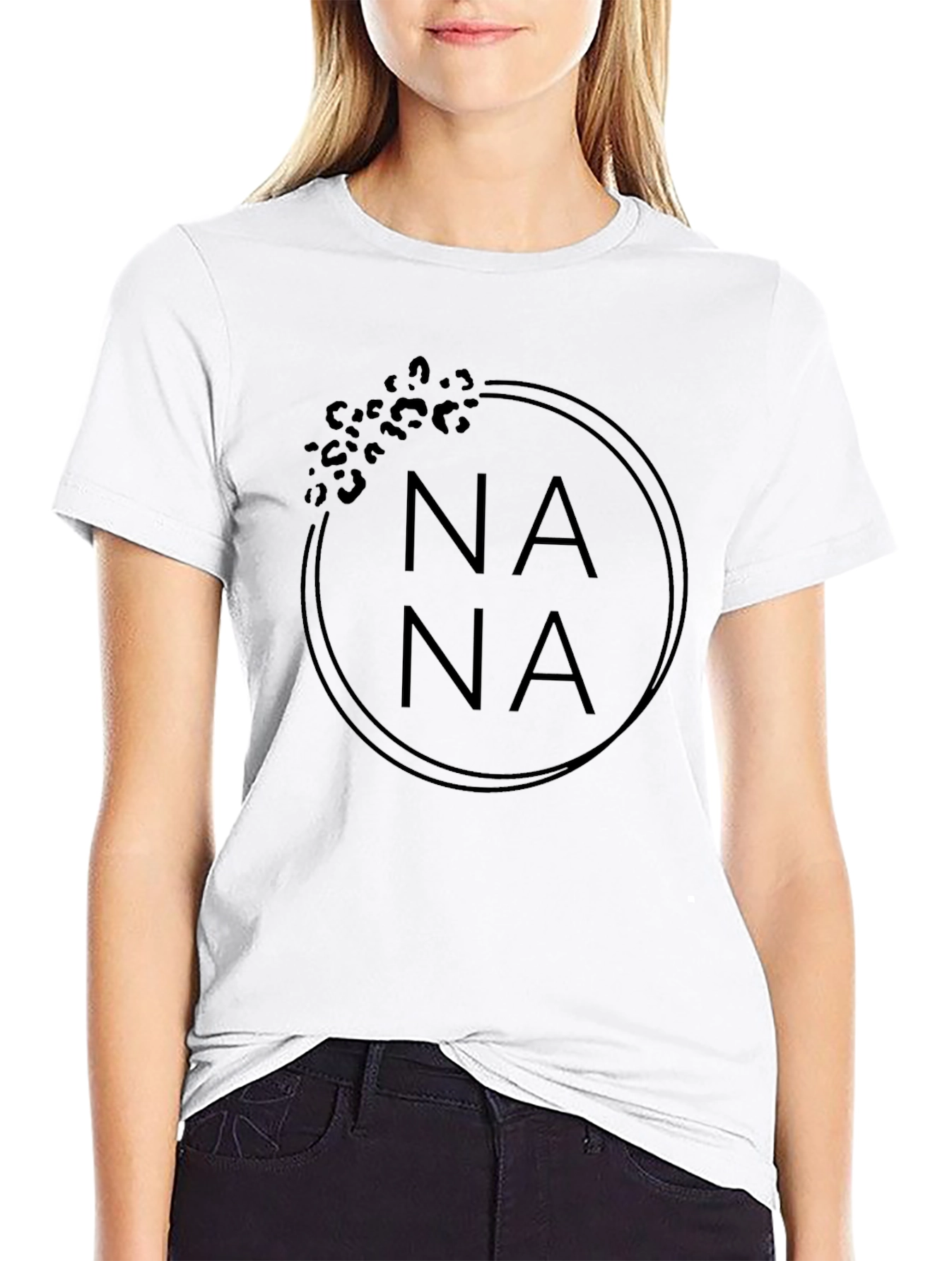 Nana Leopard Print Graphic T-Shirt