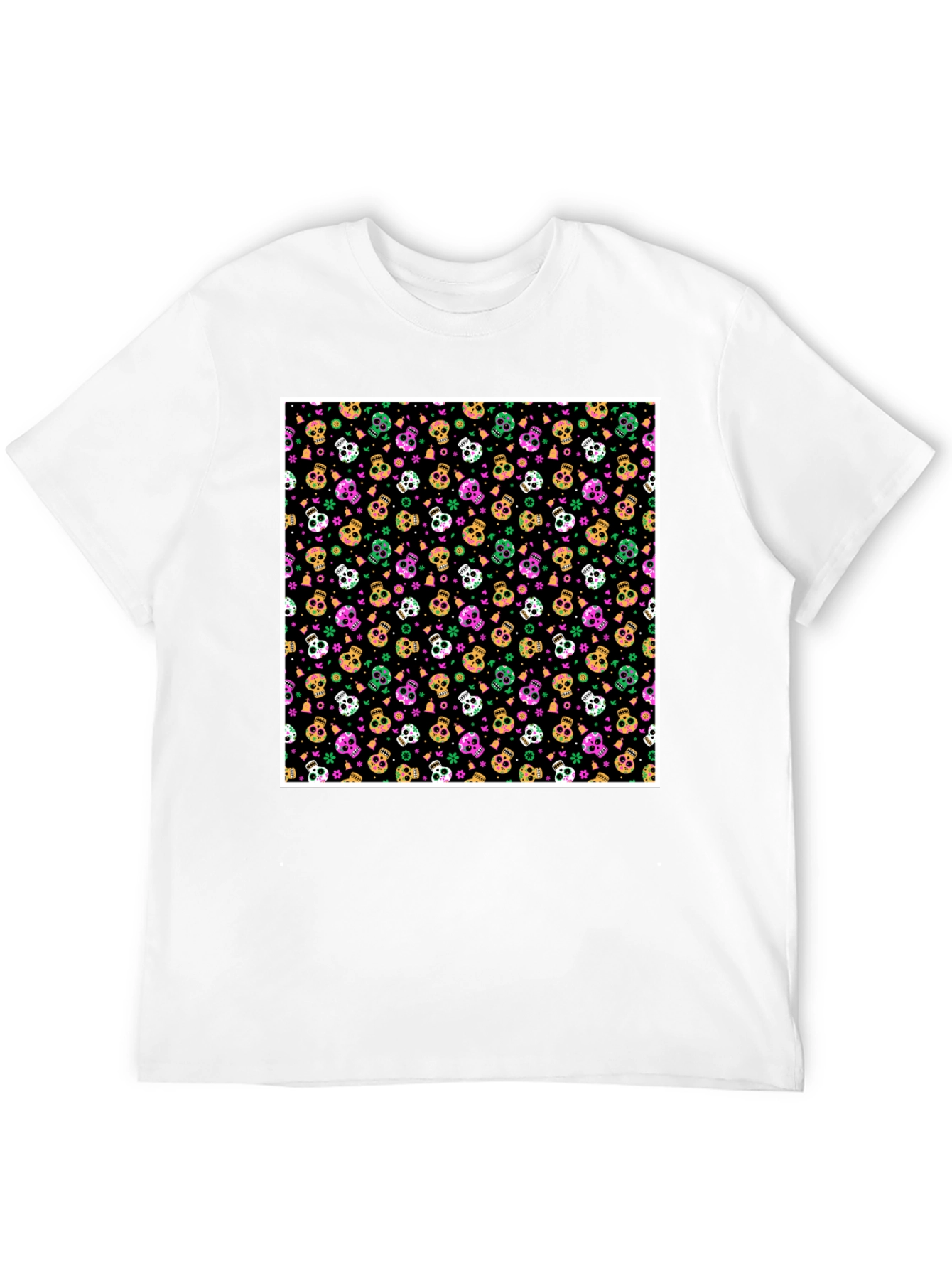 Skull Pattern T-Shirt - Bold Graphic Tee