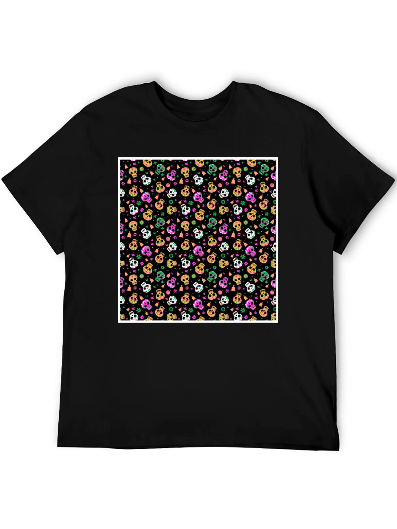 Skull Pattern T-Shirt - Bold Graphic Tee