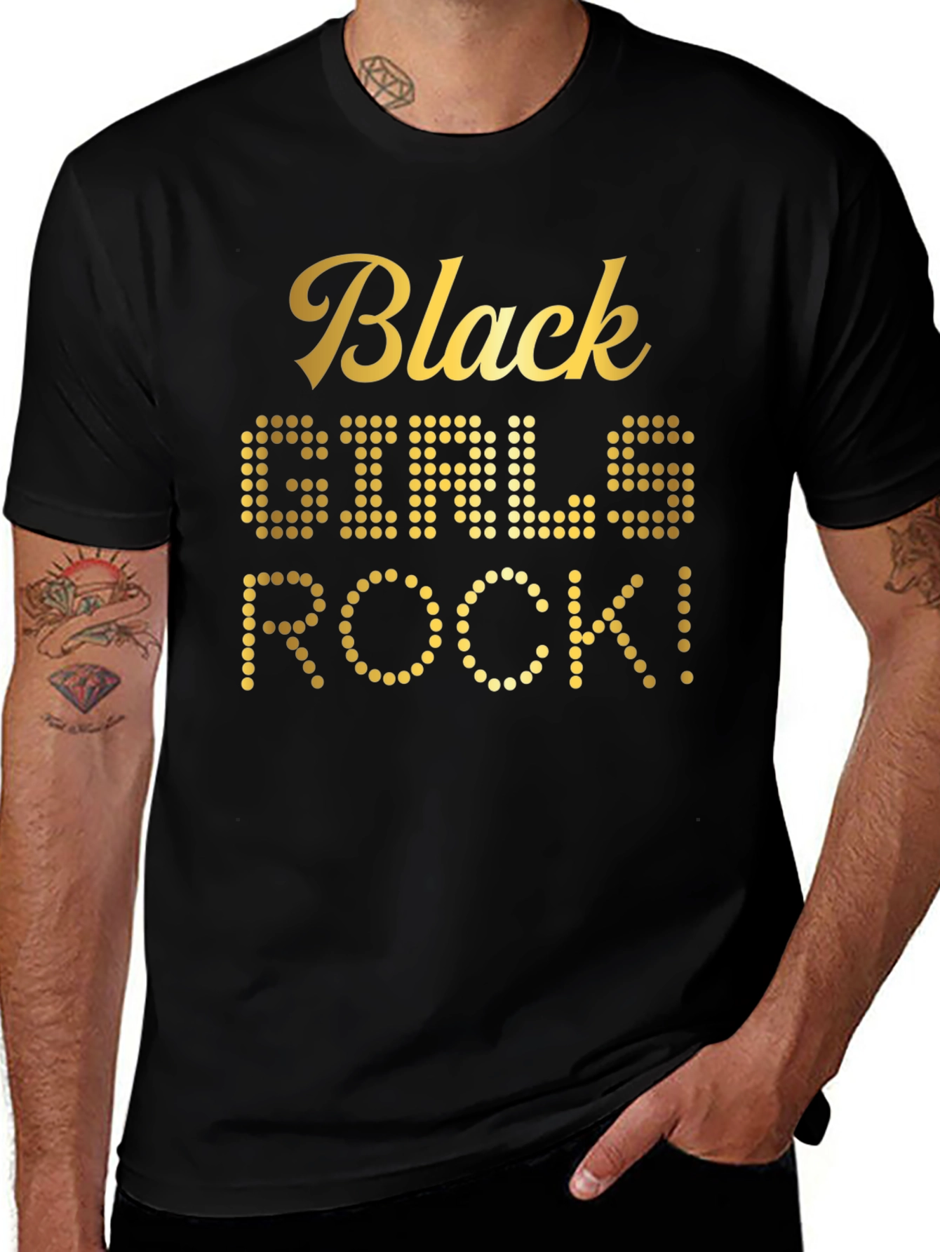 Black Girls Rock T-Shirt - Gold Text