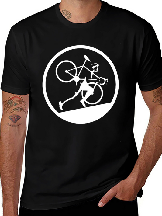 Cyclist Silhouette Graphic Tee - Black