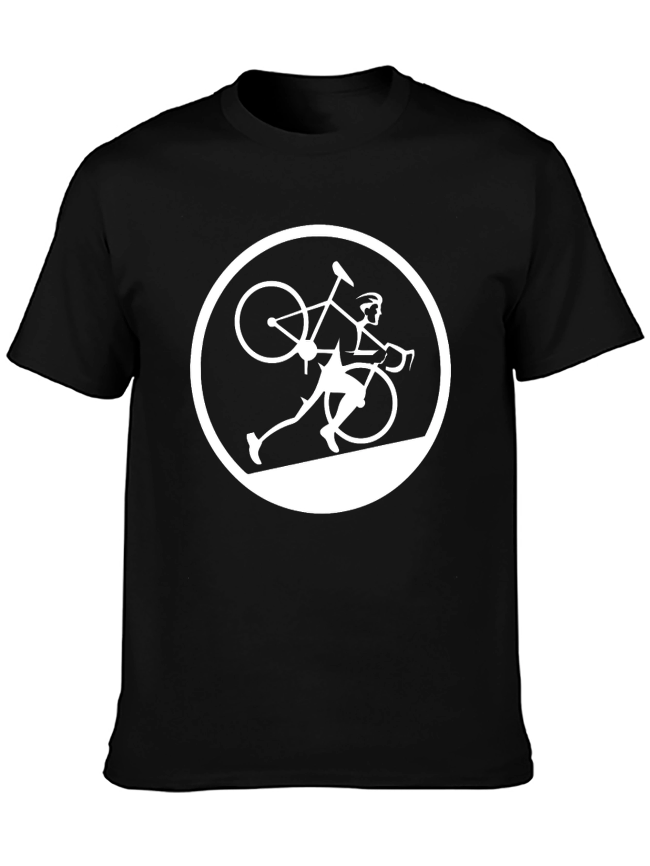 Cyclist Silhouette Graphic Tee - Black