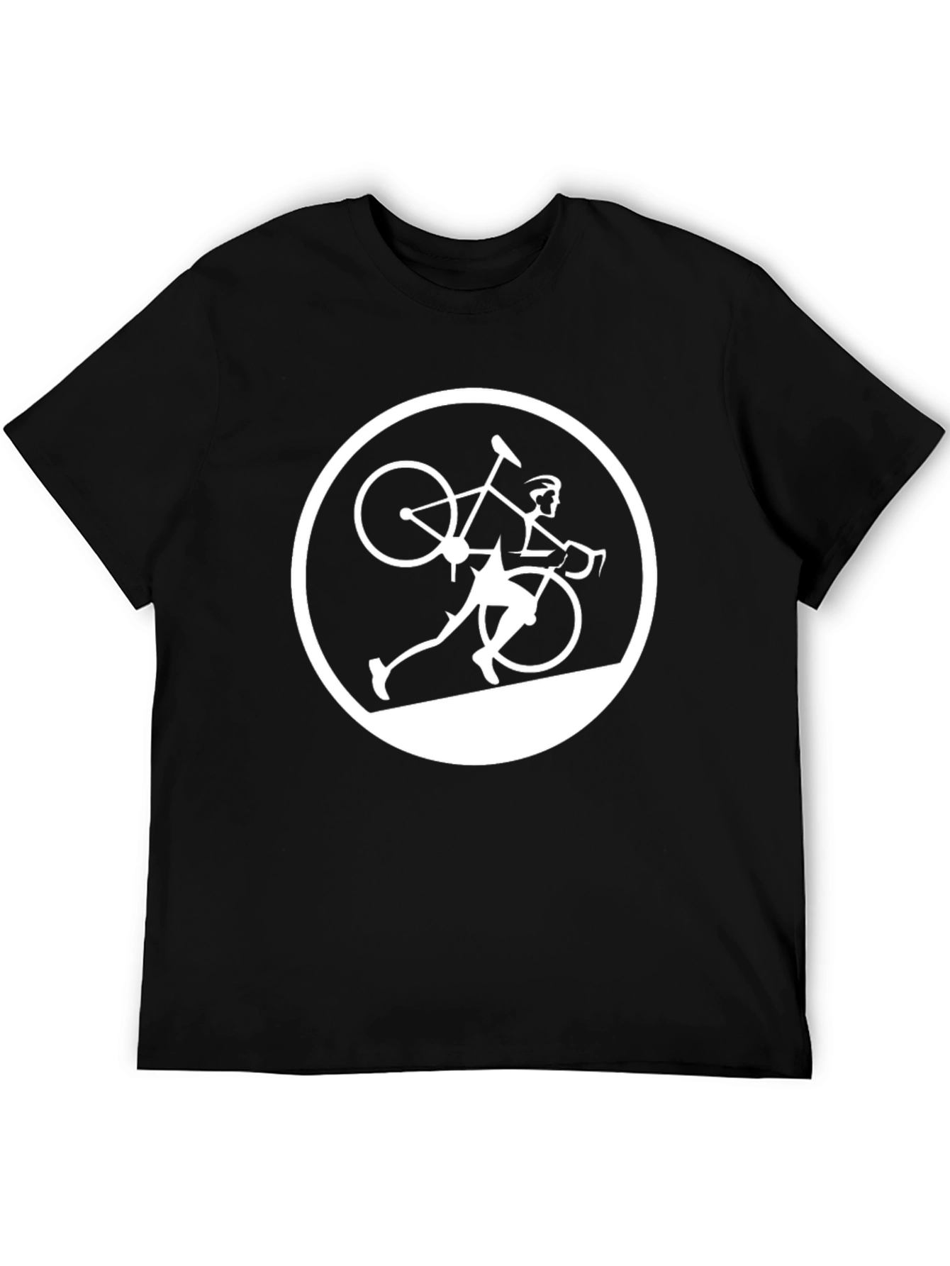 Cyclist Silhouette Graphic Tee - Black