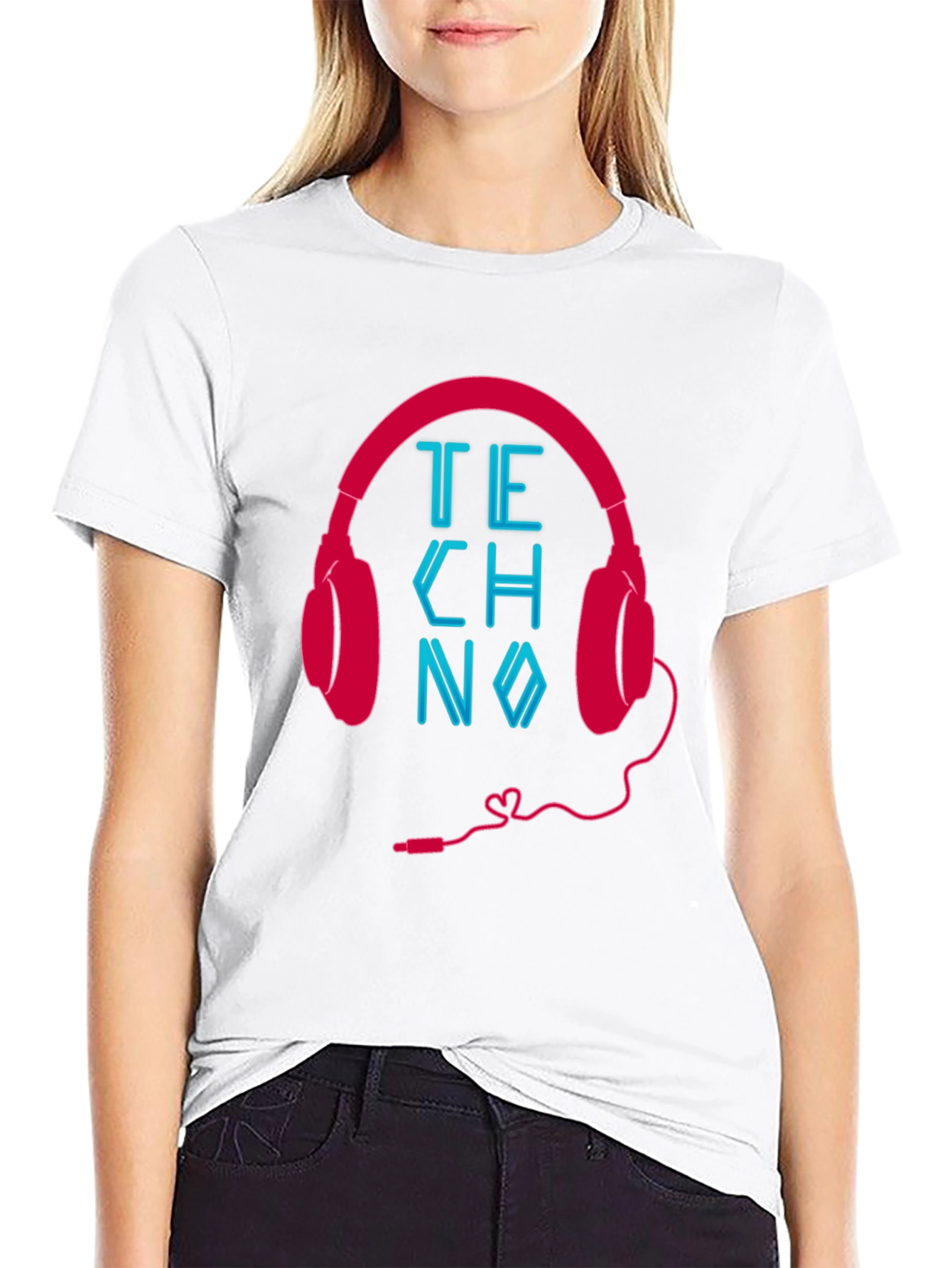 Techno Headphones Graphic Tee - Stylish Music Lovers T-Shirt