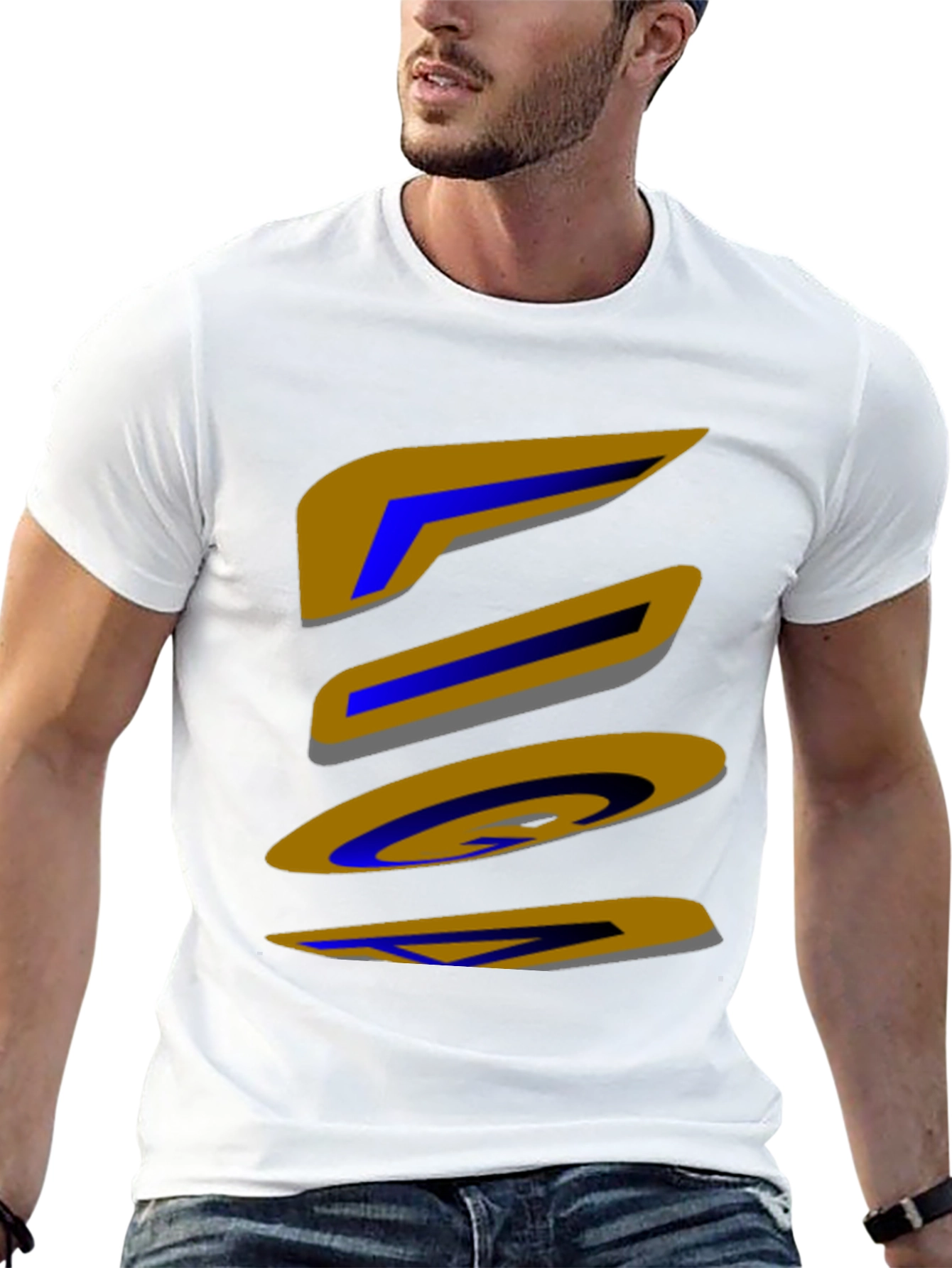 Abstract Shapes Graphic Print Black T-Shirt