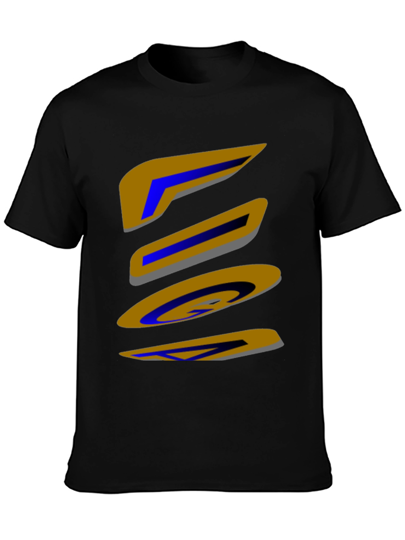 Abstract Shapes Graphic Print Black T-Shirt