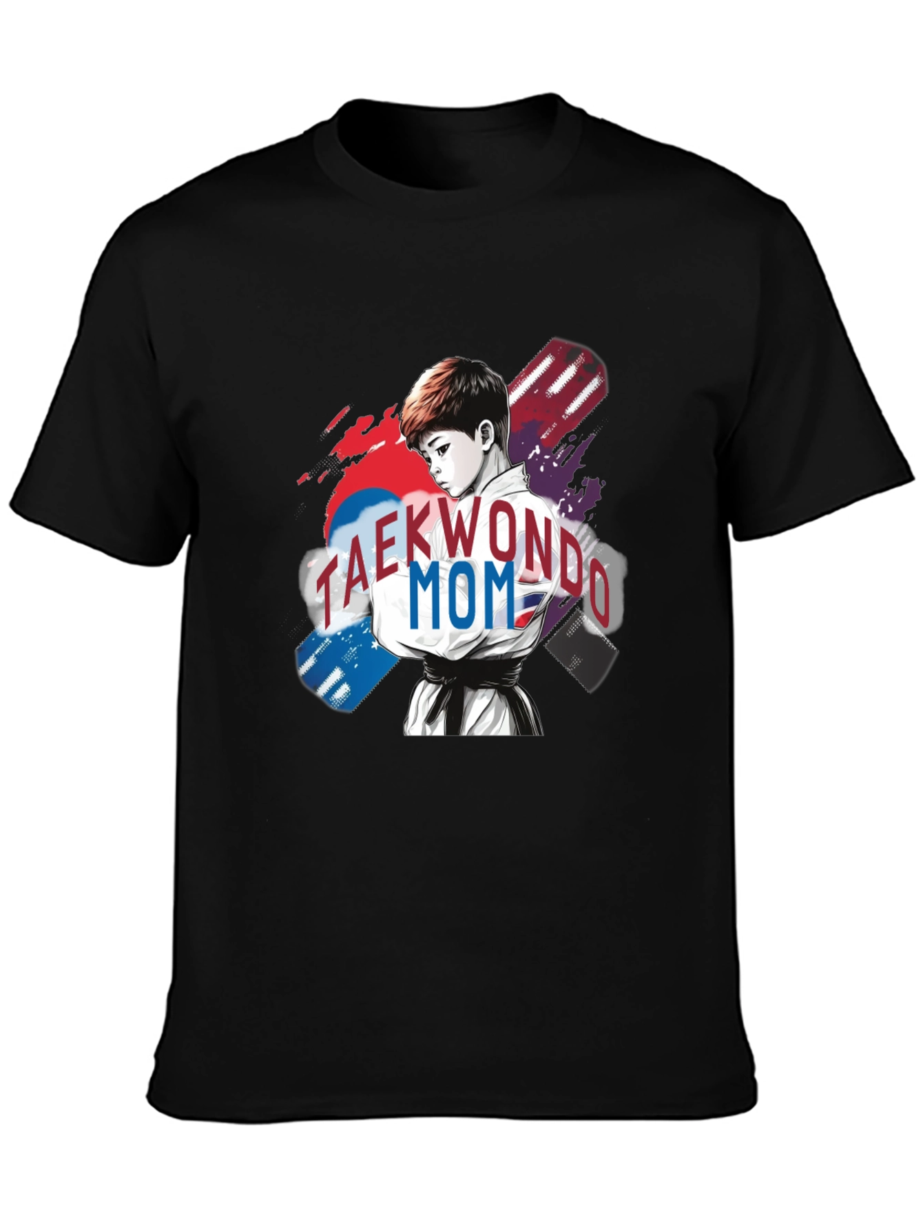 Taekwondo Mom Graphic T-Shirt - Black