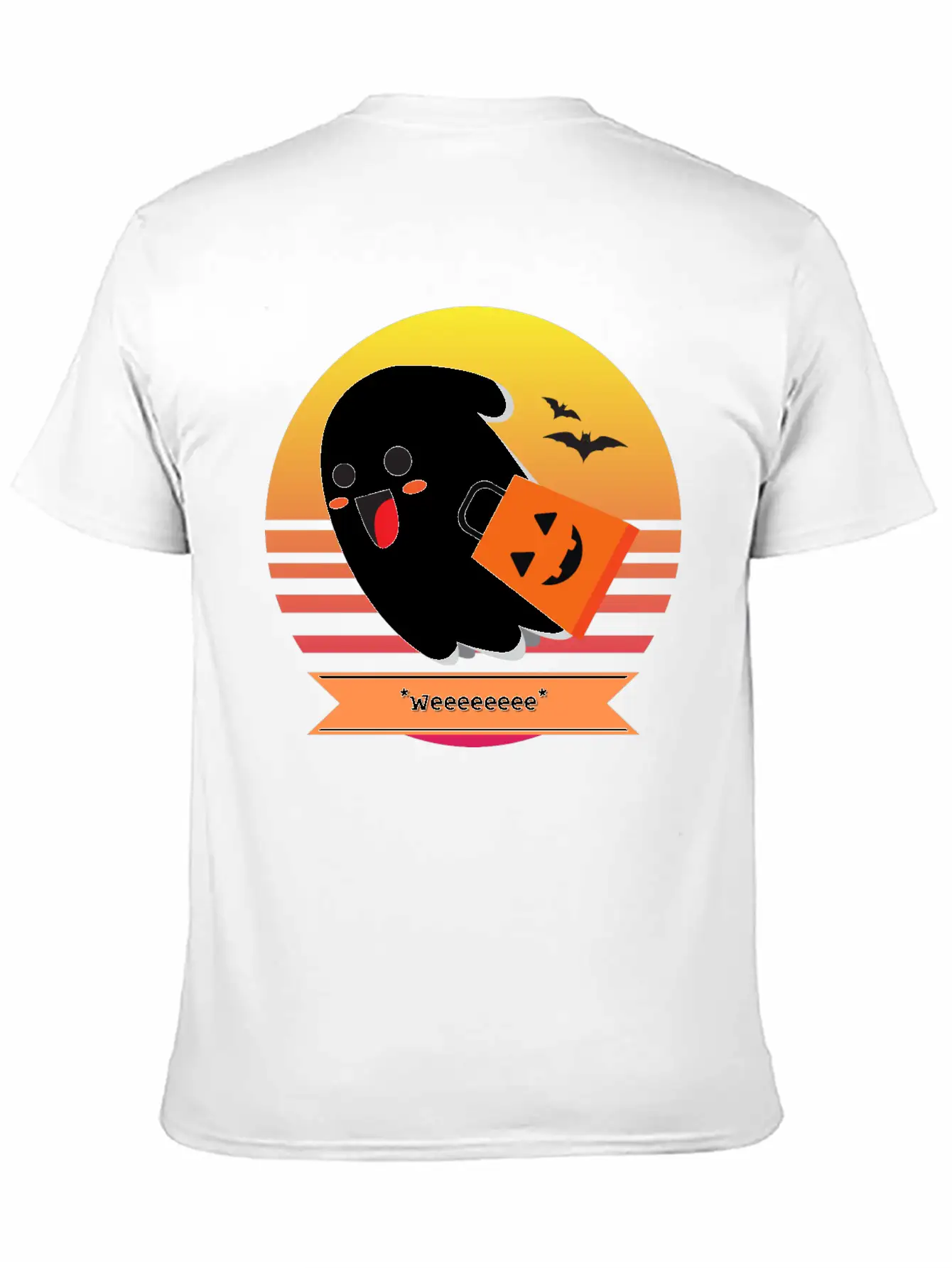 Halloween Cute Ghost Goes *Weeeeeeee* Trick Or Unisex Casual T-Shirt – Clean Design For Daily Comfort