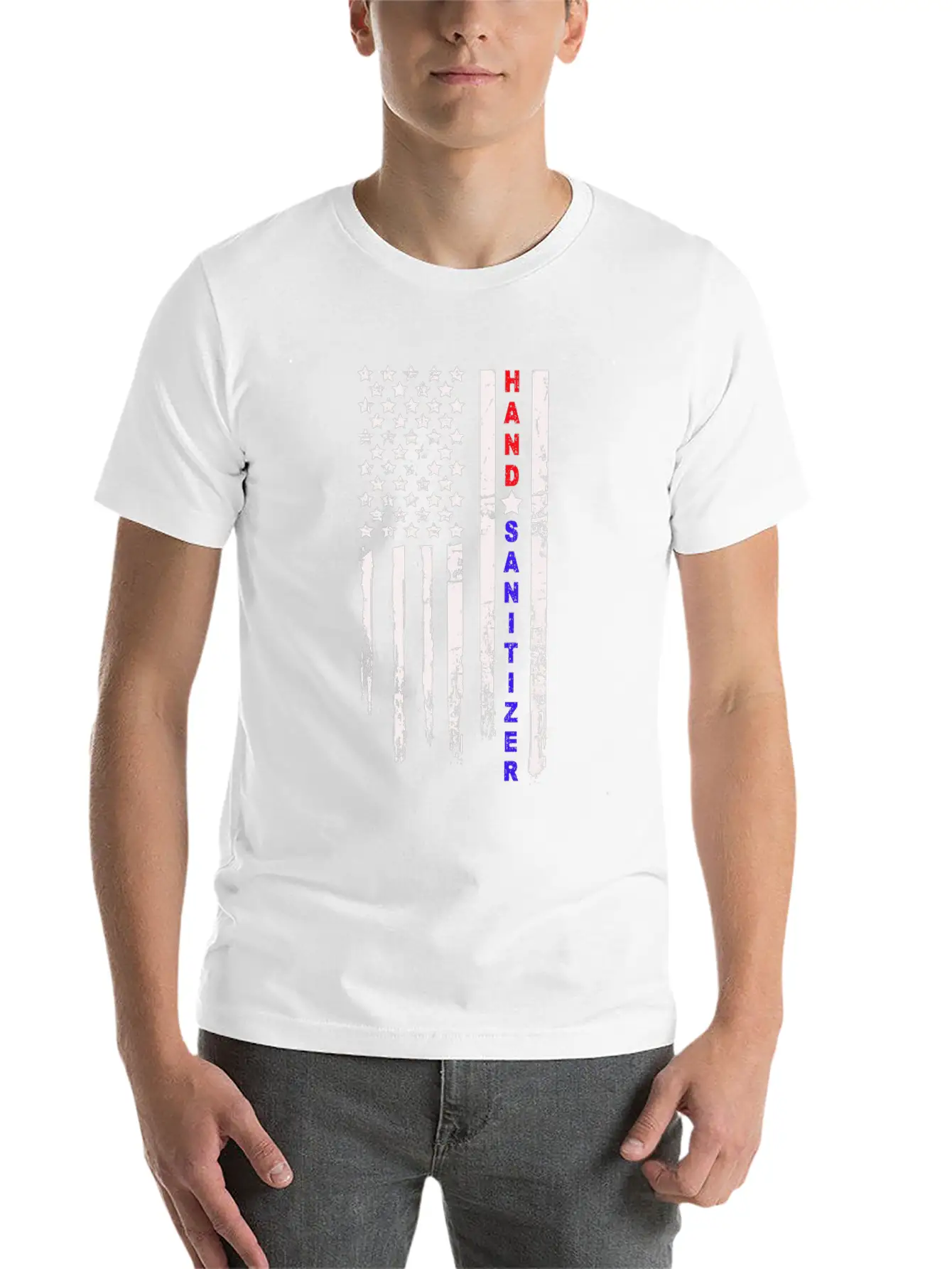 HAND SANITIZER AMERICA FLAG TRENDING 2020 Unisex Casual T-Shirt – Clean Design For Daily Comfort