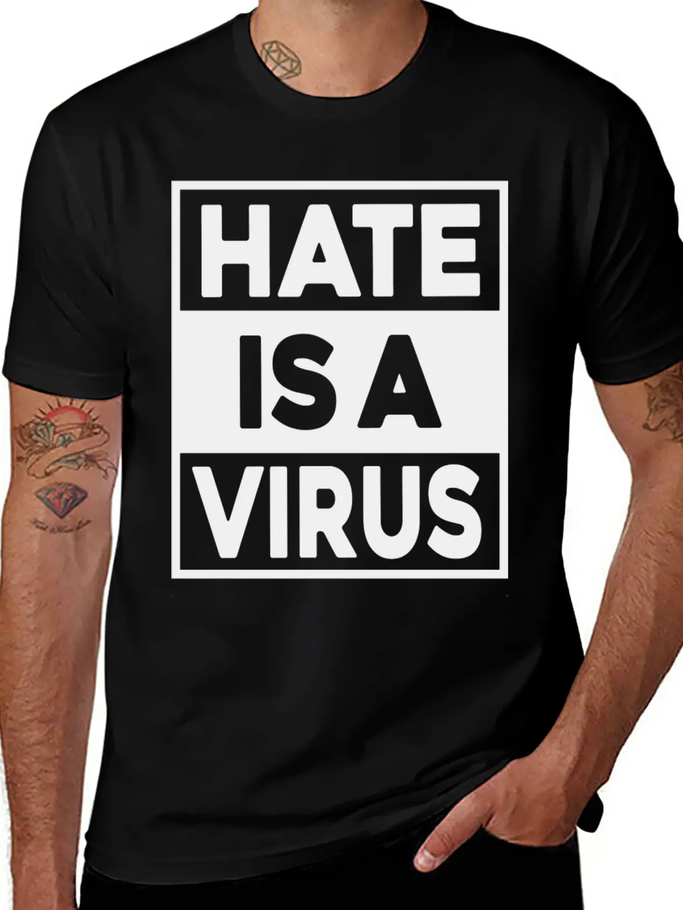 Hate Is A Virus Unisex Casual T-Shirt – Clean Design For Daily Comfort